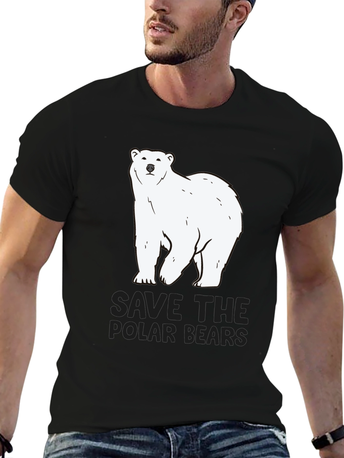 Black Save the Polar Bears Black Tee view 6