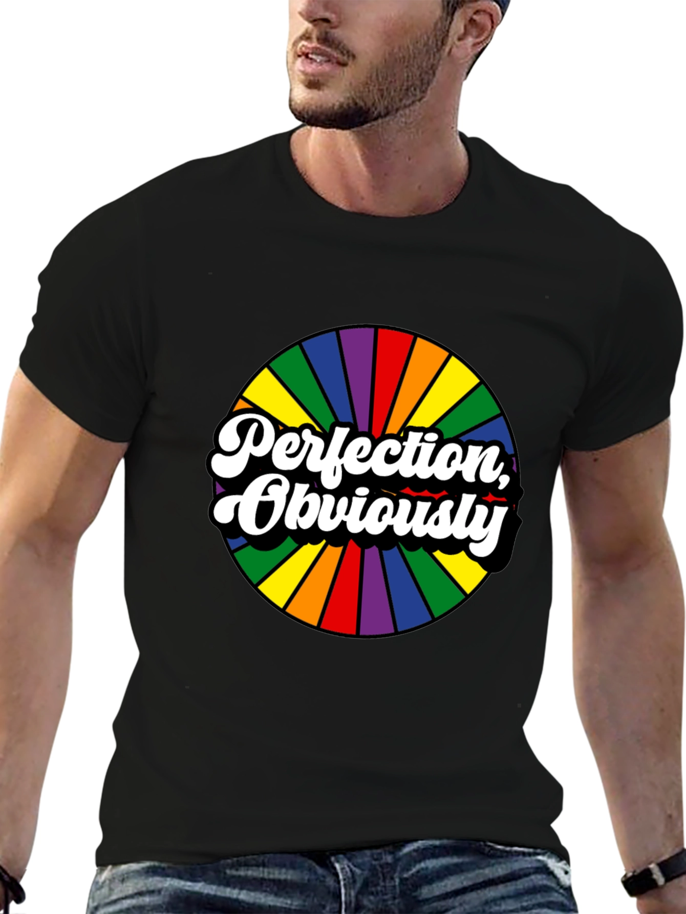 Black Perfection, Obviously Rainbow Circle Black Tee view 6