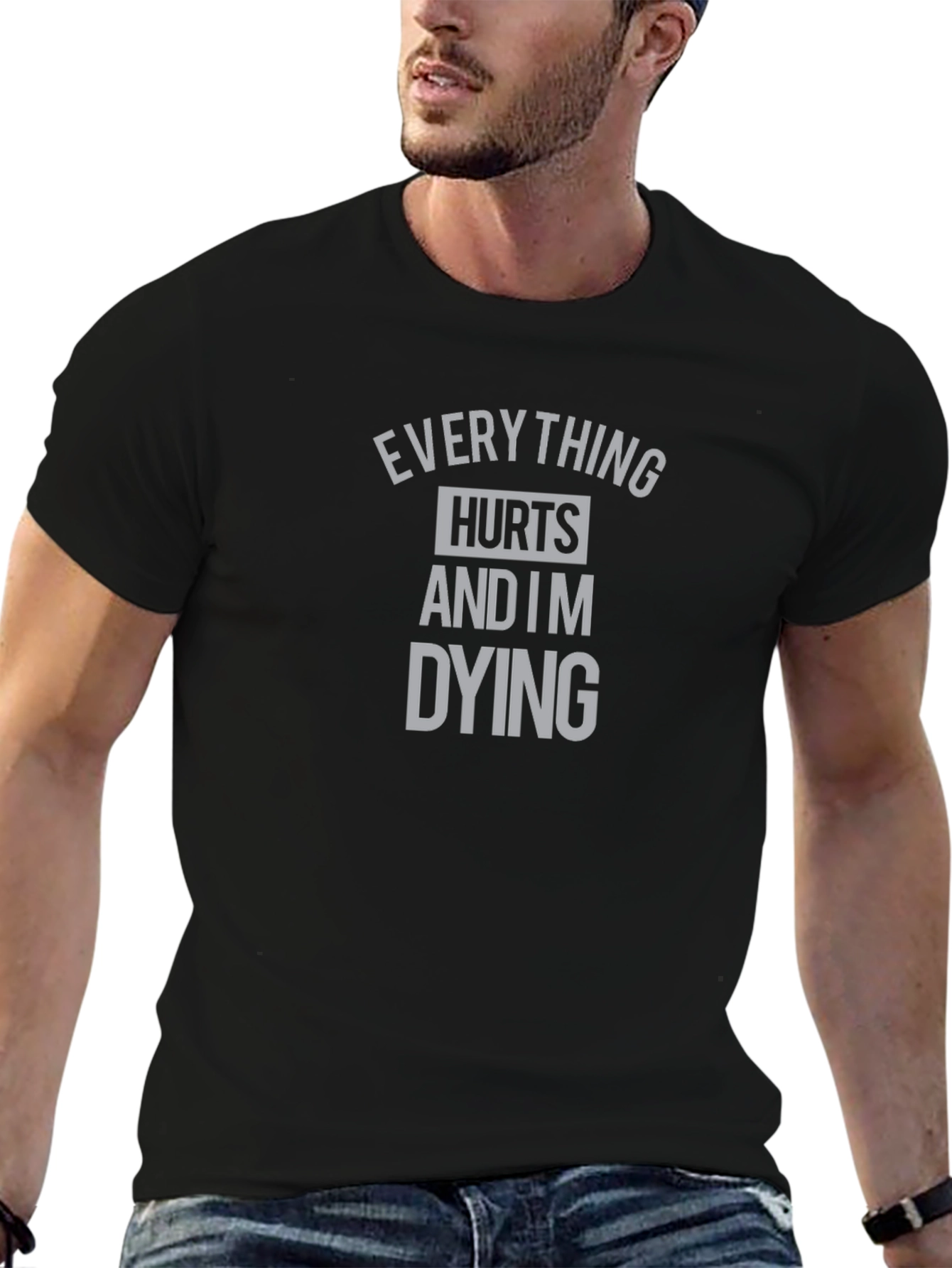 Black Everything Hurts T-Shirt view 6