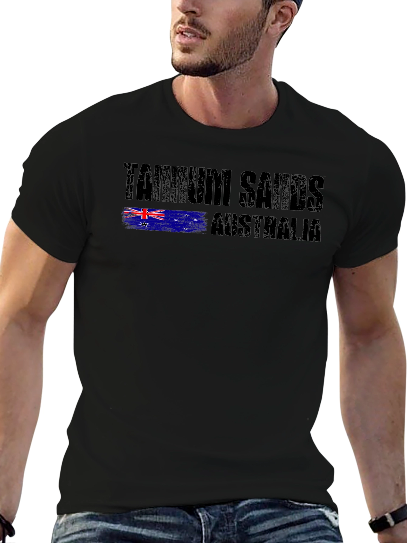 Black Tannum Sands Australia Tee - Black Graphic T-Shirt view 6