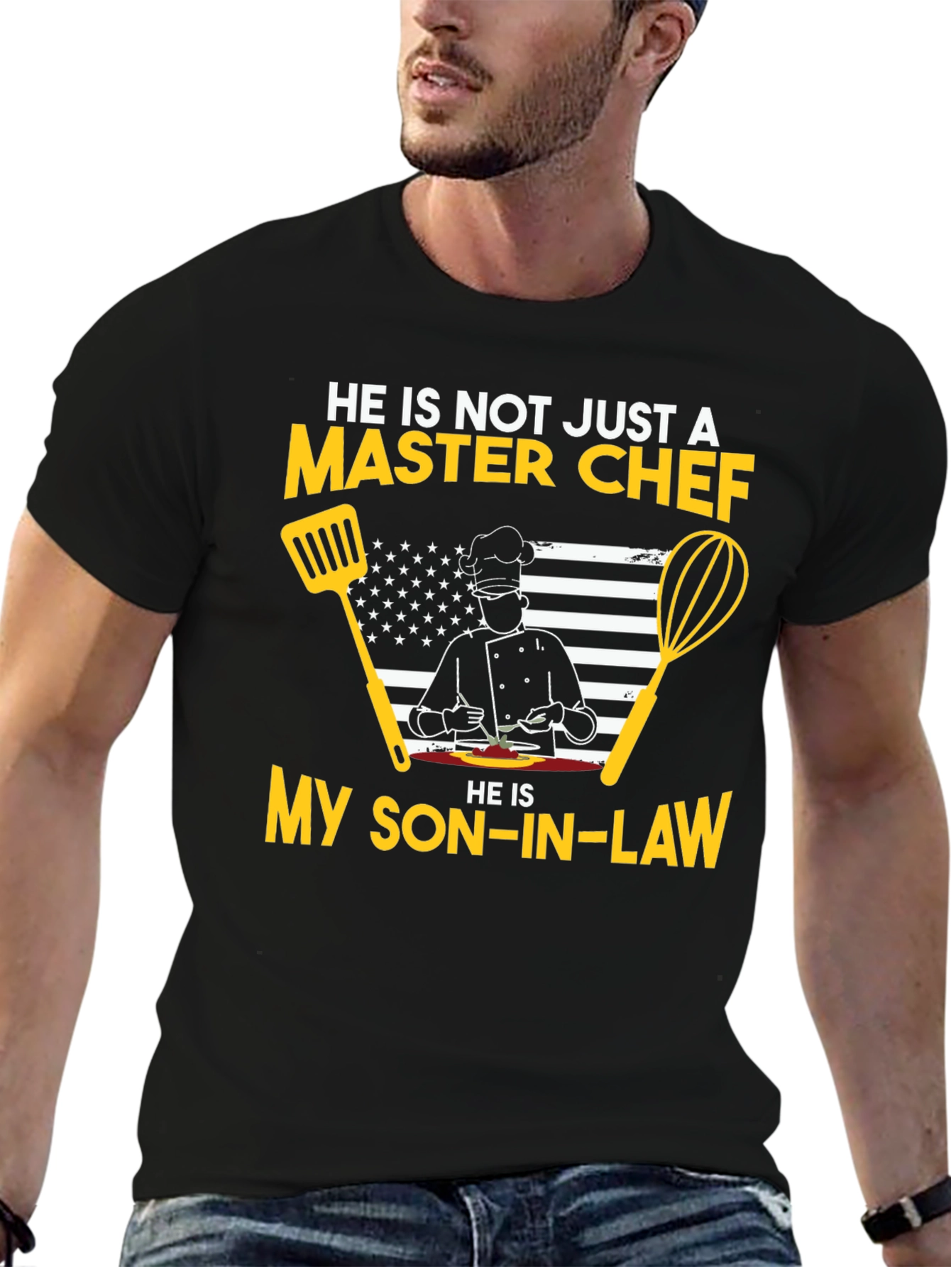 Black Master Chef Son-in-Law T-Shirt view 6