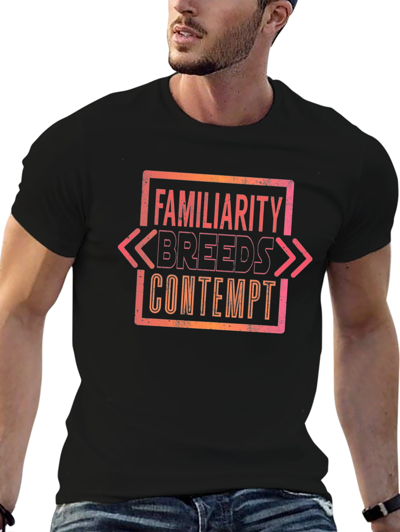 Black Familiarity Breeds Contempt Graphic Tee view 6