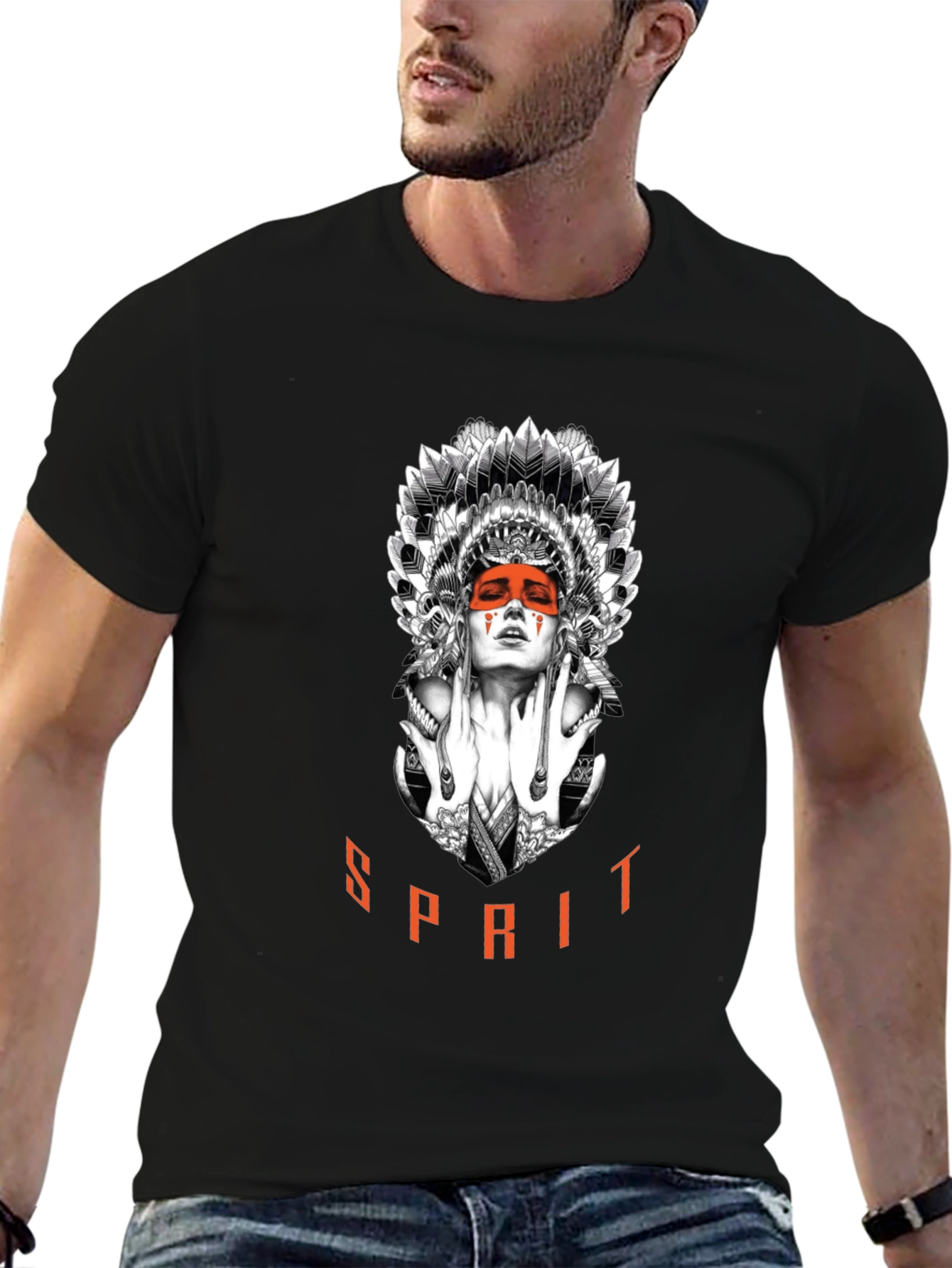 Black Spirit Graphic T-Shirt - Artistic Menswear view 6