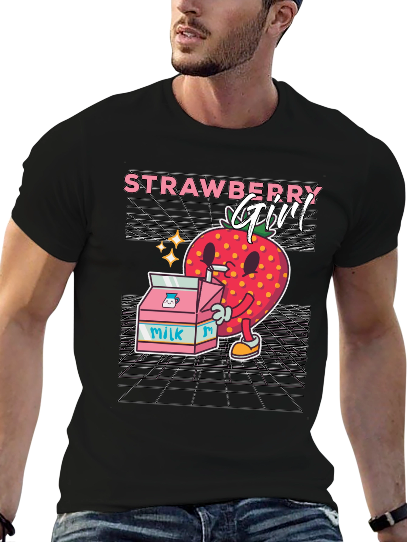 Black Strawberry Girl Graphic Tee view 6