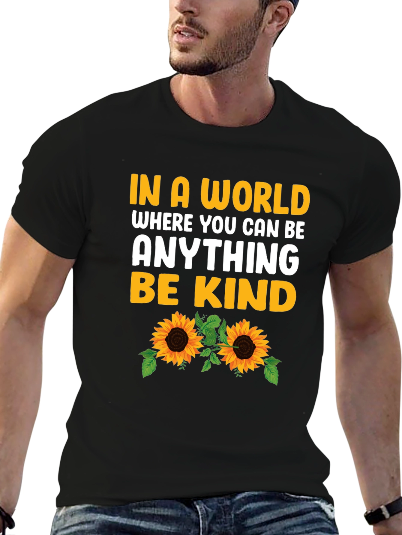 Black Be Kind Sunflower Graphic Tee view 6