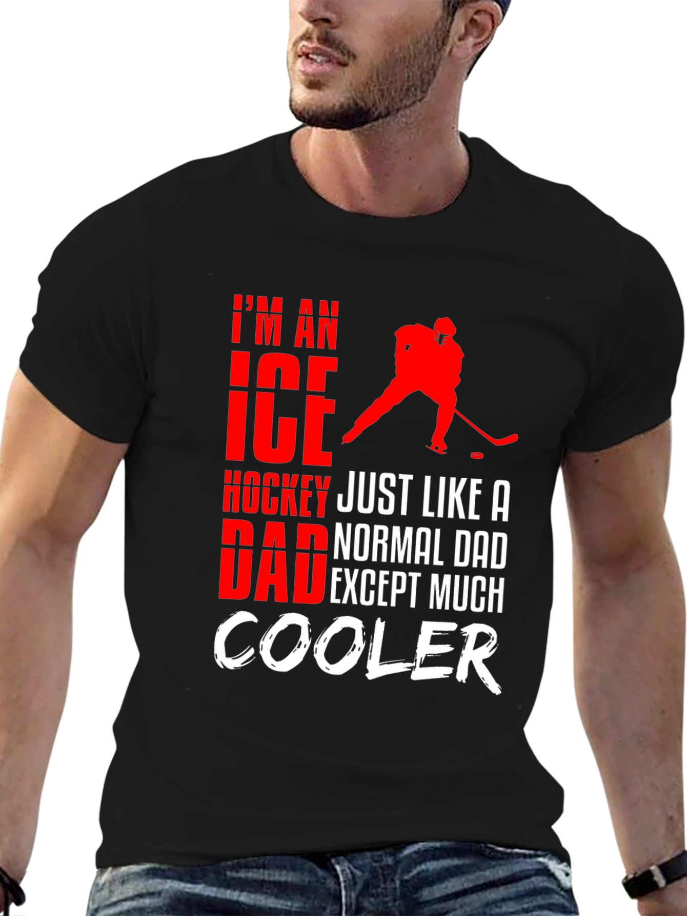 Black Ice Hockey Dad T-Shirt - Cool Dad Edition! view 6
