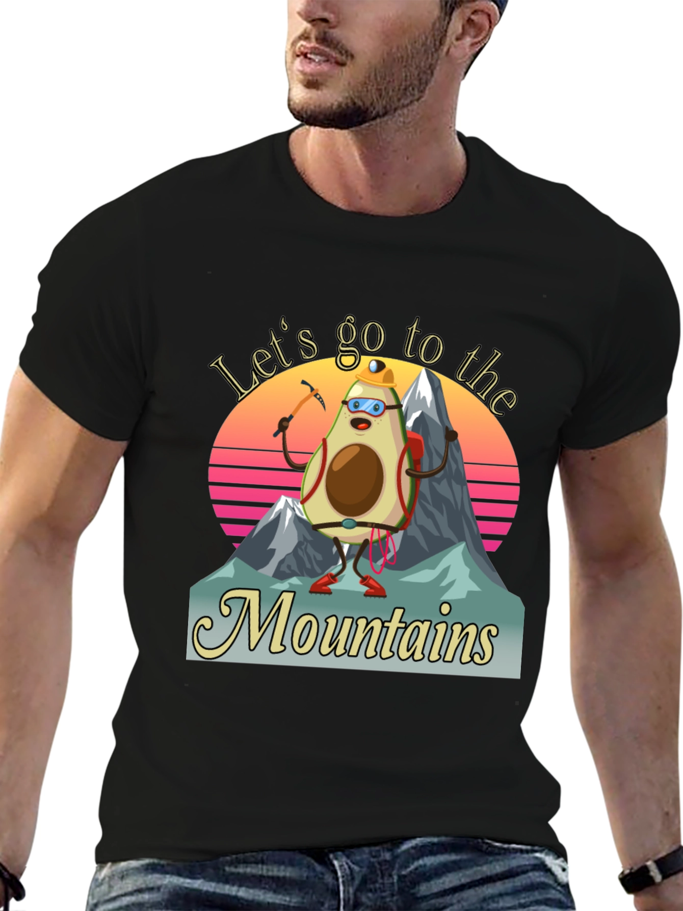 Black Avocado Mountaineer T-Shirt - Funny Hiking Tee view 6