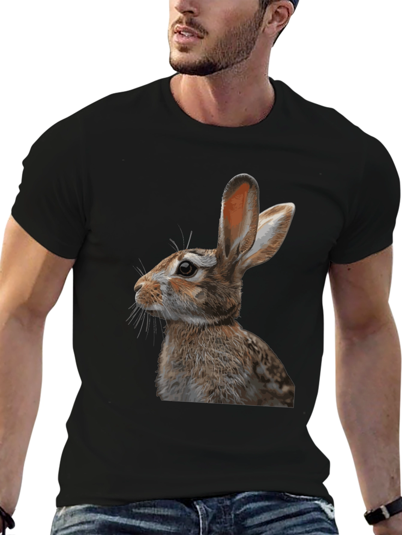 Black Rabbit Graphic Tee - Stylish Black T-Shirt view 6