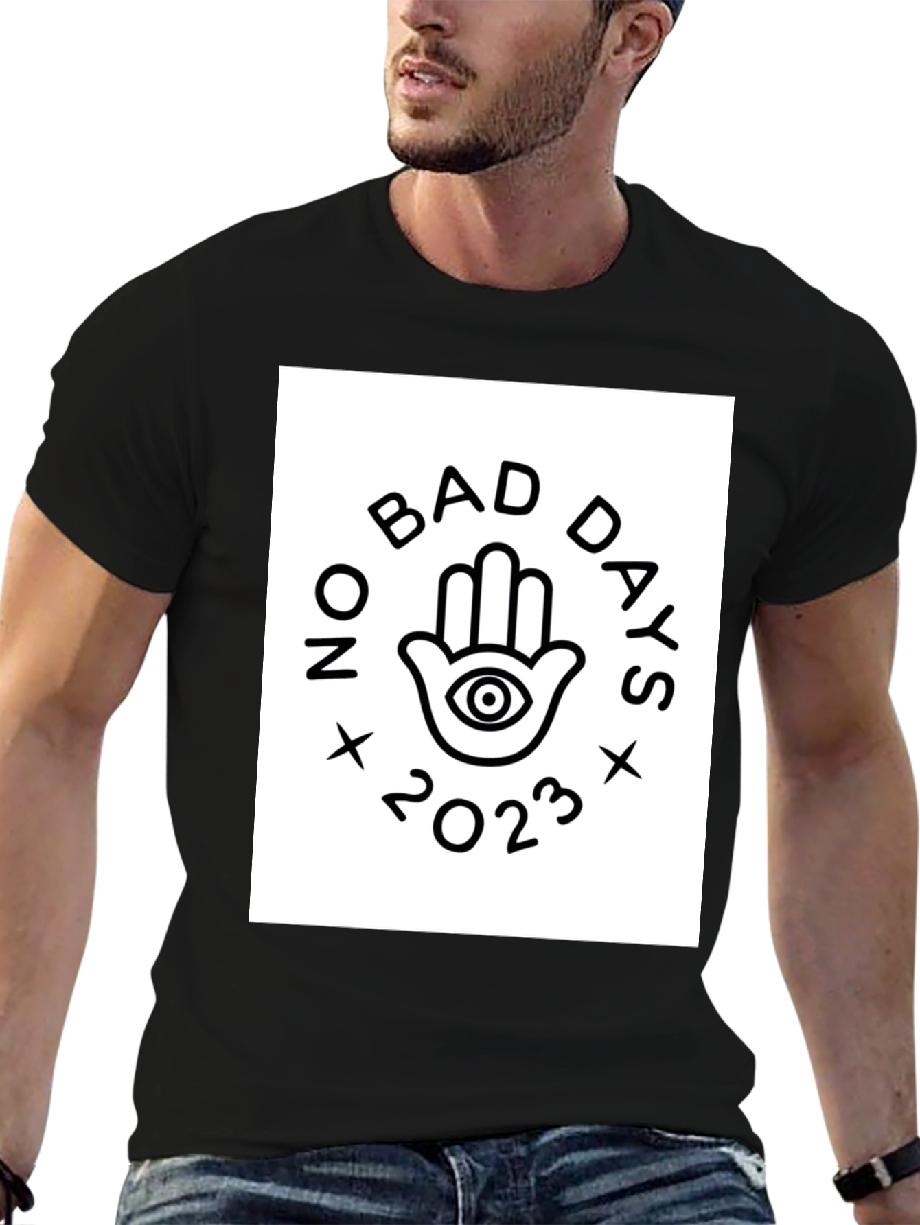Black No Bad Days 2023 Graphic Tee view 6