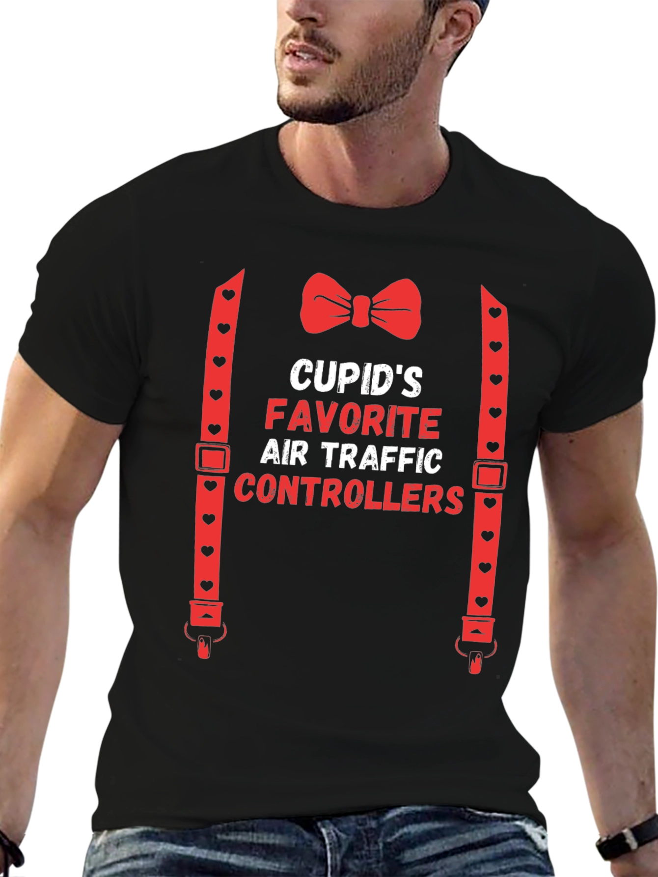 Black Cupid's Favorite Air Traffic Controllers T-Shirt view 6