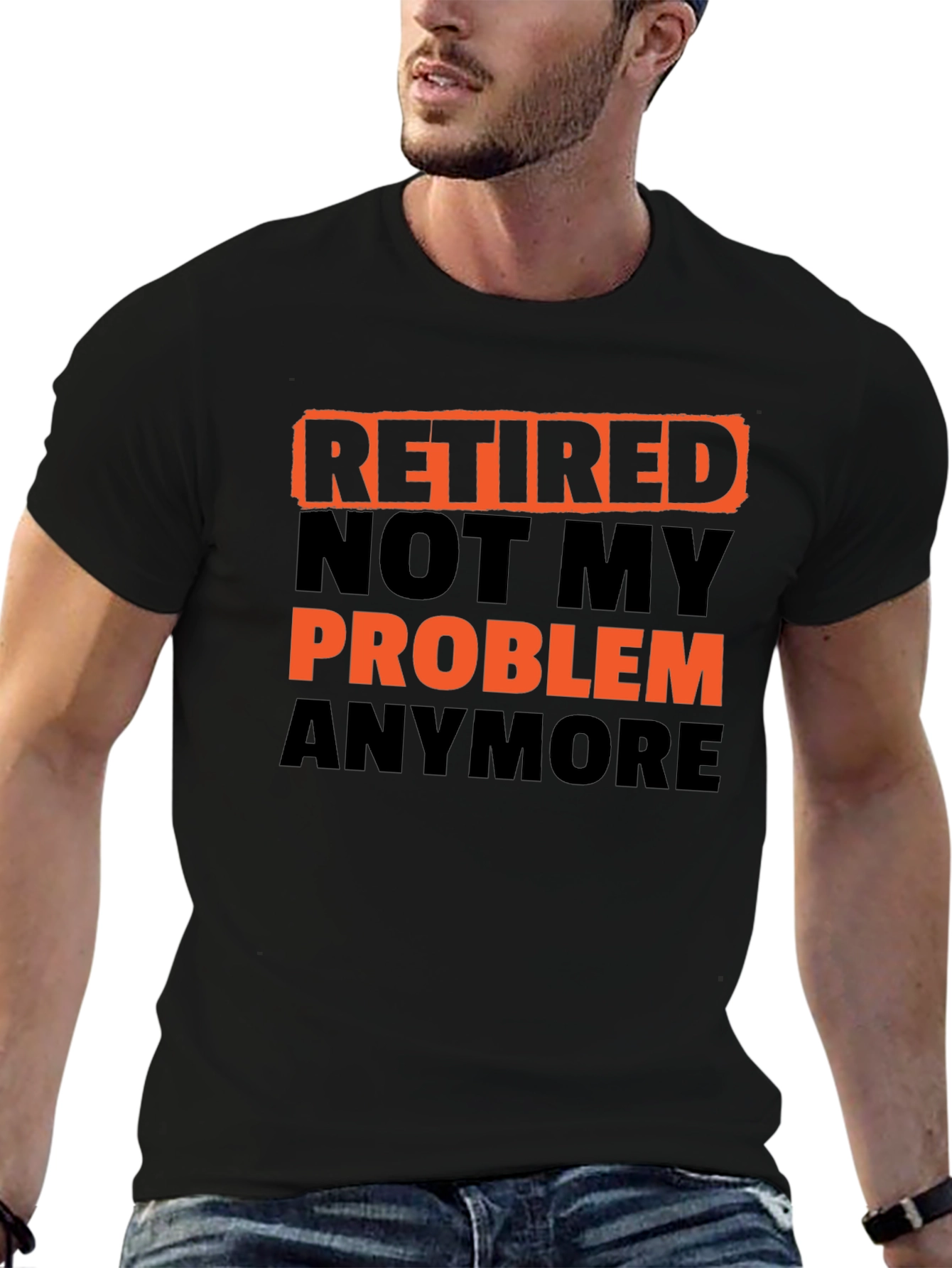 Black Retired Not My Problem Anymore T-Shirt view 6