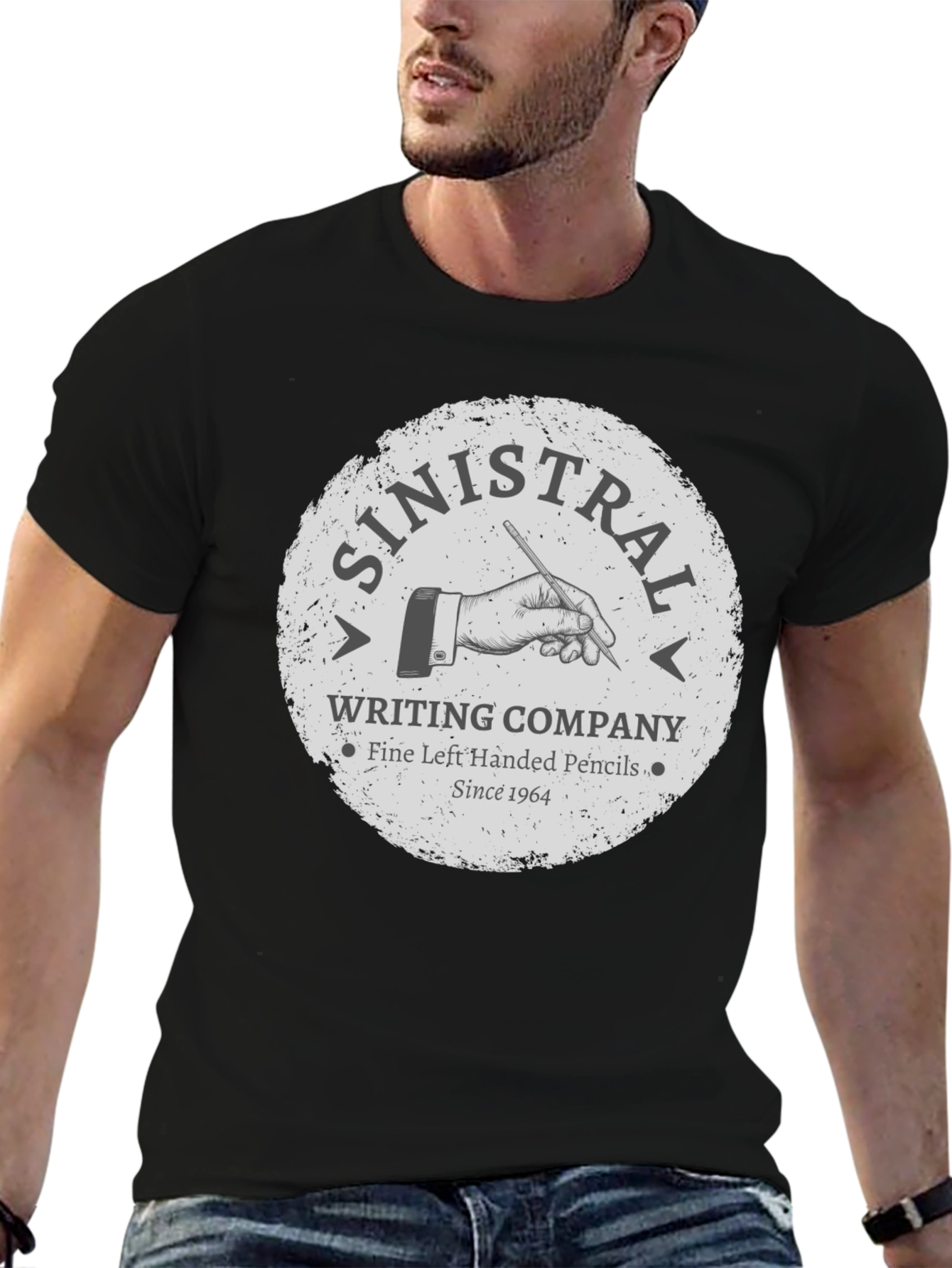 Black Sinistral Writing Company T-Shirt view 6