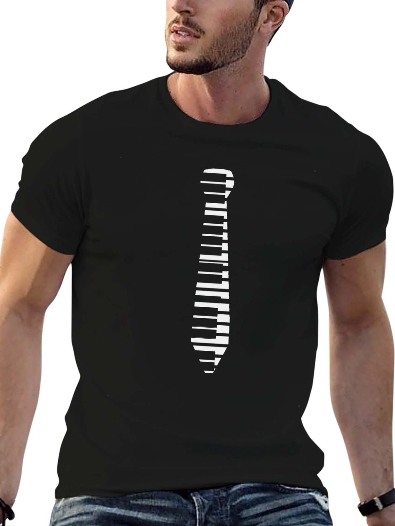 Black Piano Tie T-Shirt - Music Lover Tee view 6