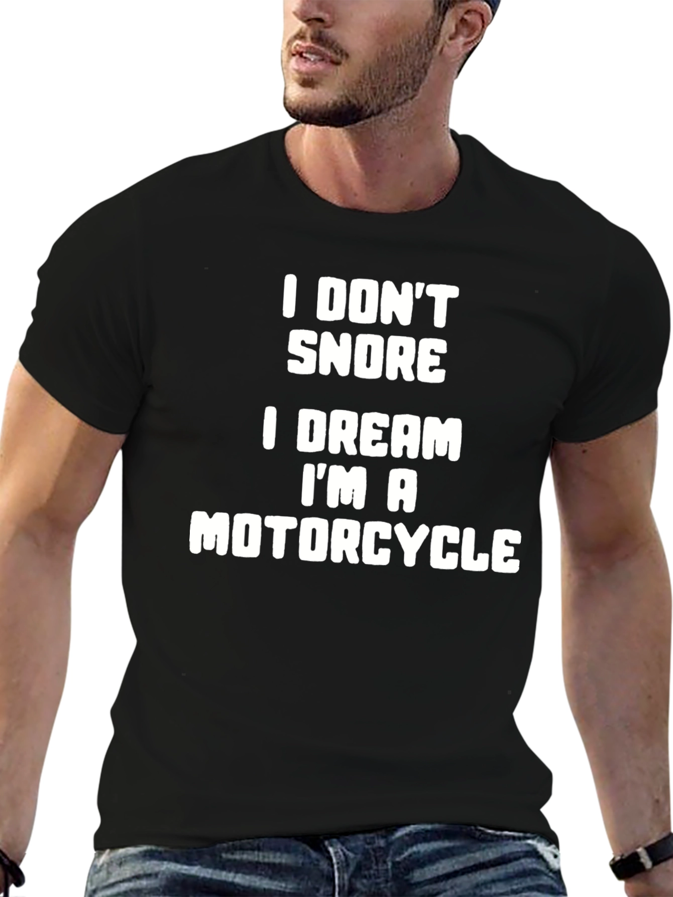Black Funny Motorcycle Dream T-Shirt view 6