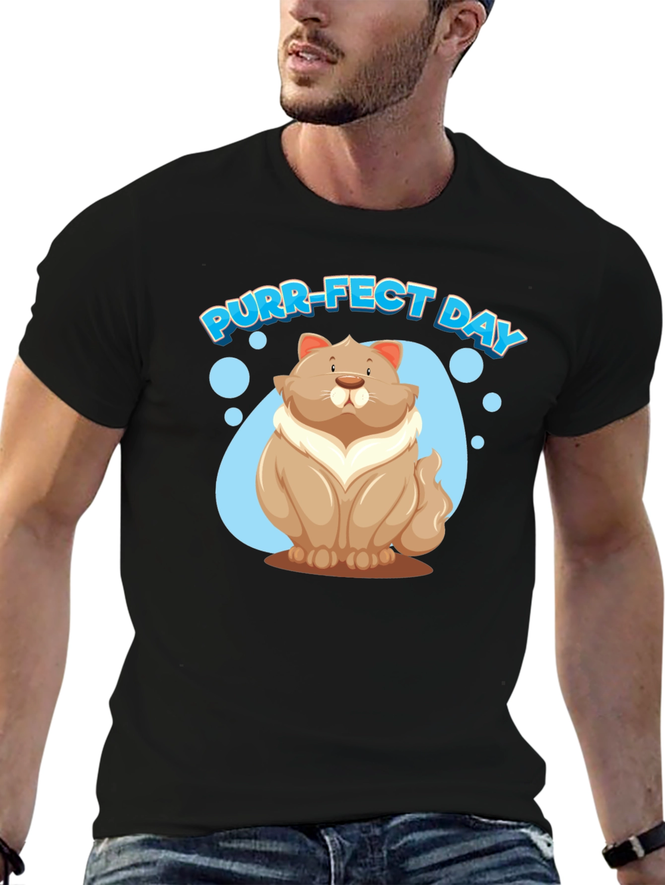 Black Purr-fect Day Cat T-Shirt view 6
