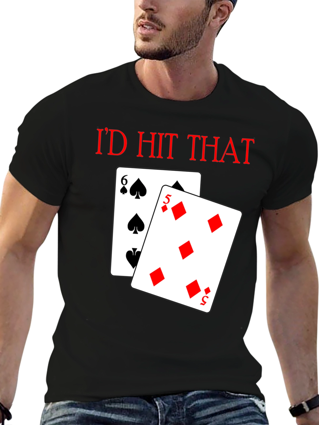 Black I'd Hit That Poker T-Shirt view 6