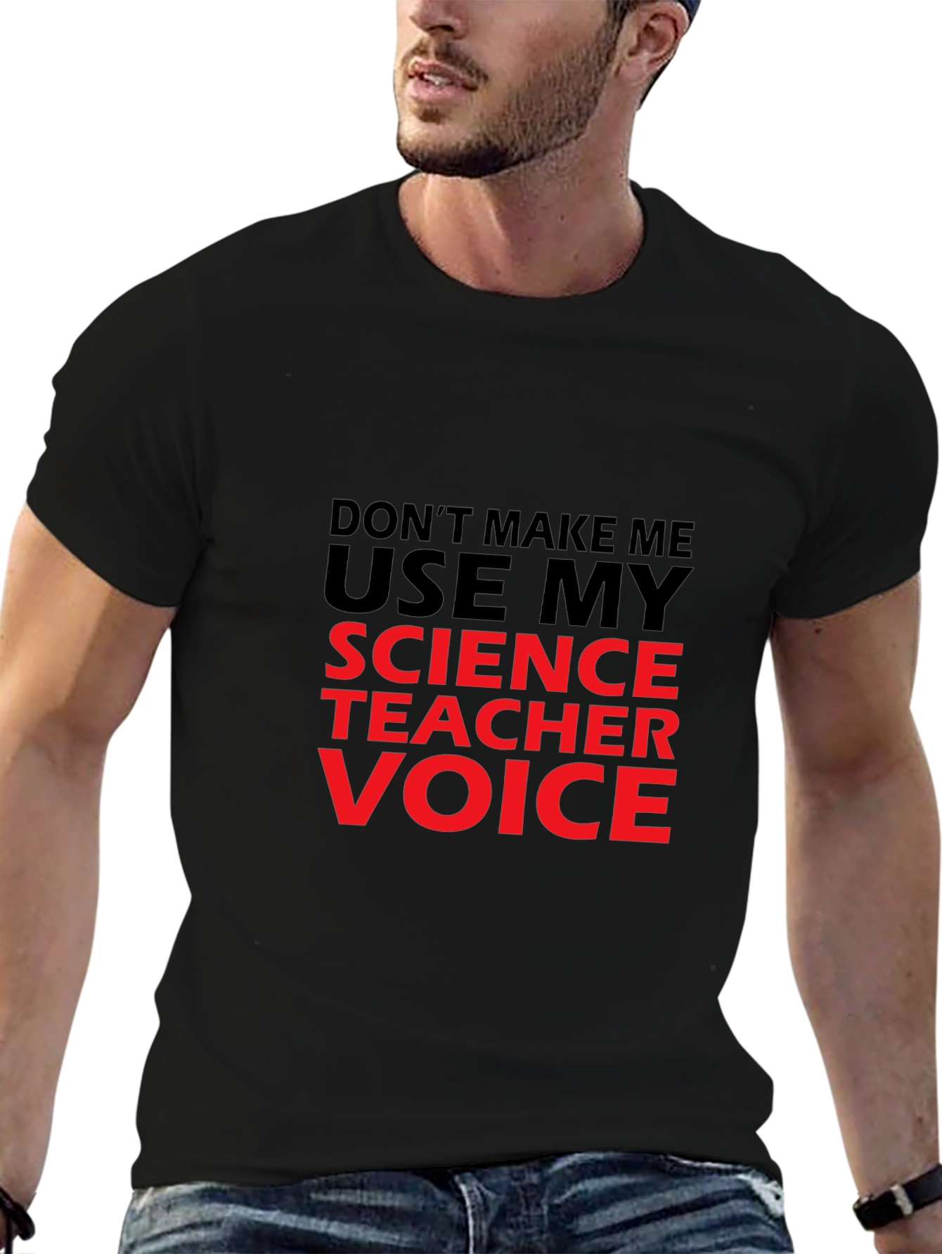 Black Science Teacher Voice T-Shirt - Funny Sarcastic Tee view 6