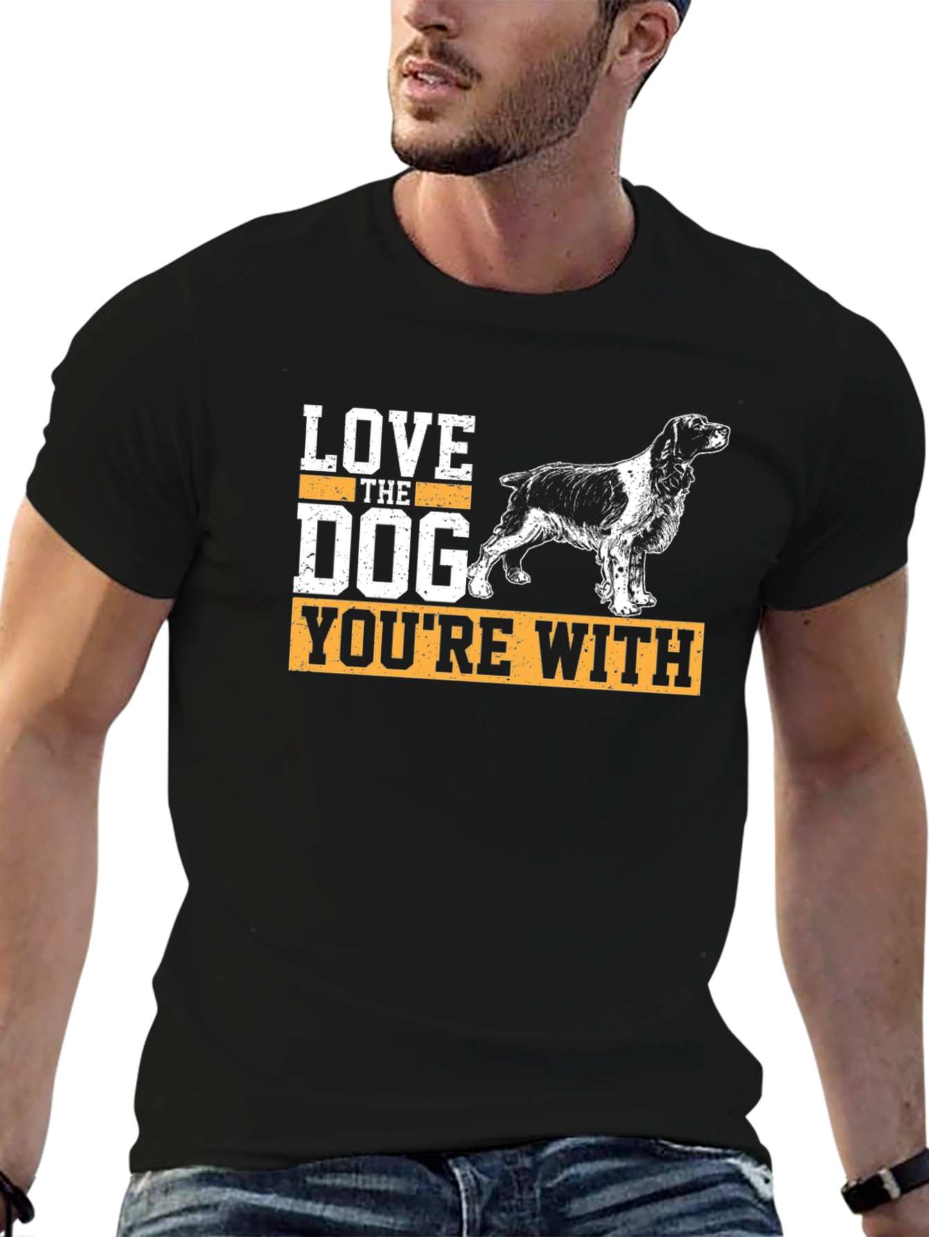 Black Love The Dog You're With Graphic T-Shirt view 6