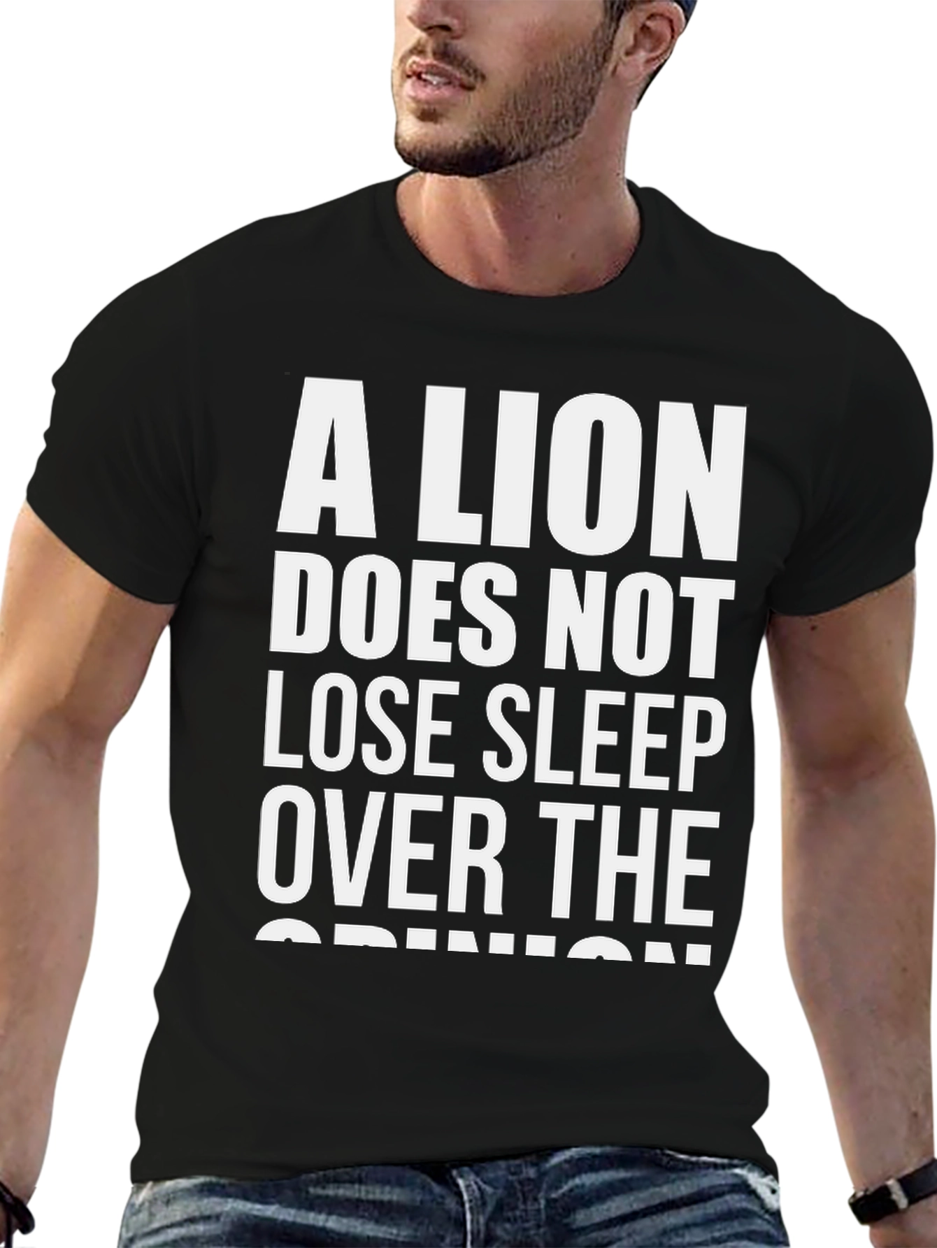 Black A Lion Doesn't Lose Sleep T-Shirt view 6
