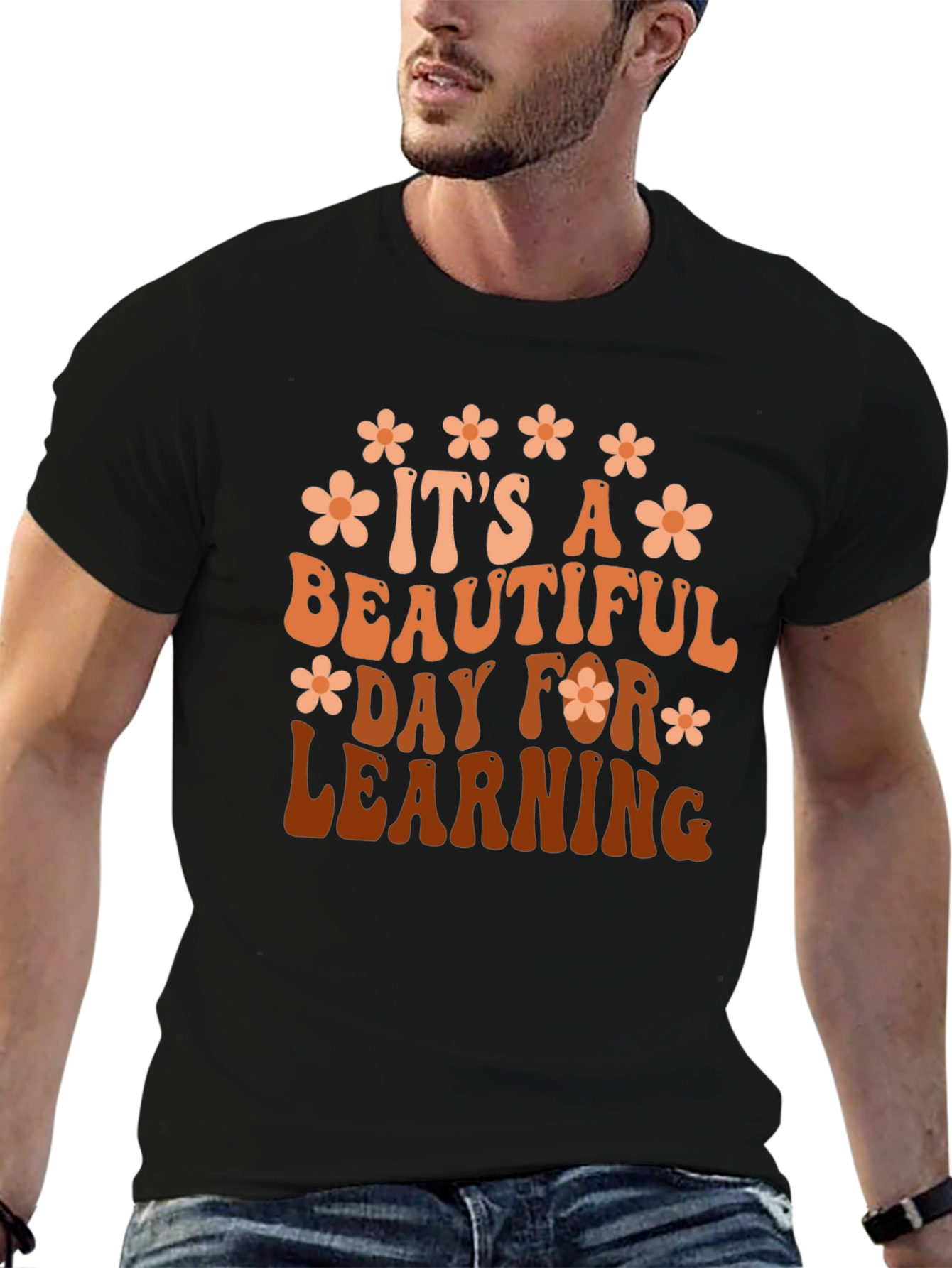 Black It's A Beautiful Day For Learning Graphic Tee view 6