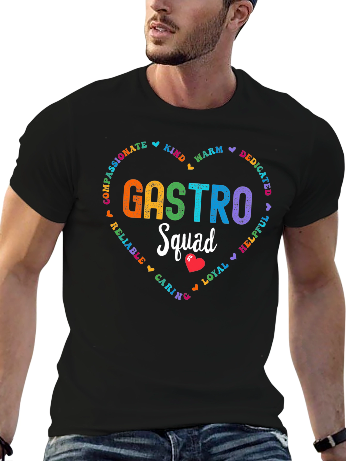 Black Gastro Squad Heart Tee - Compassionate Team Apparel view 6