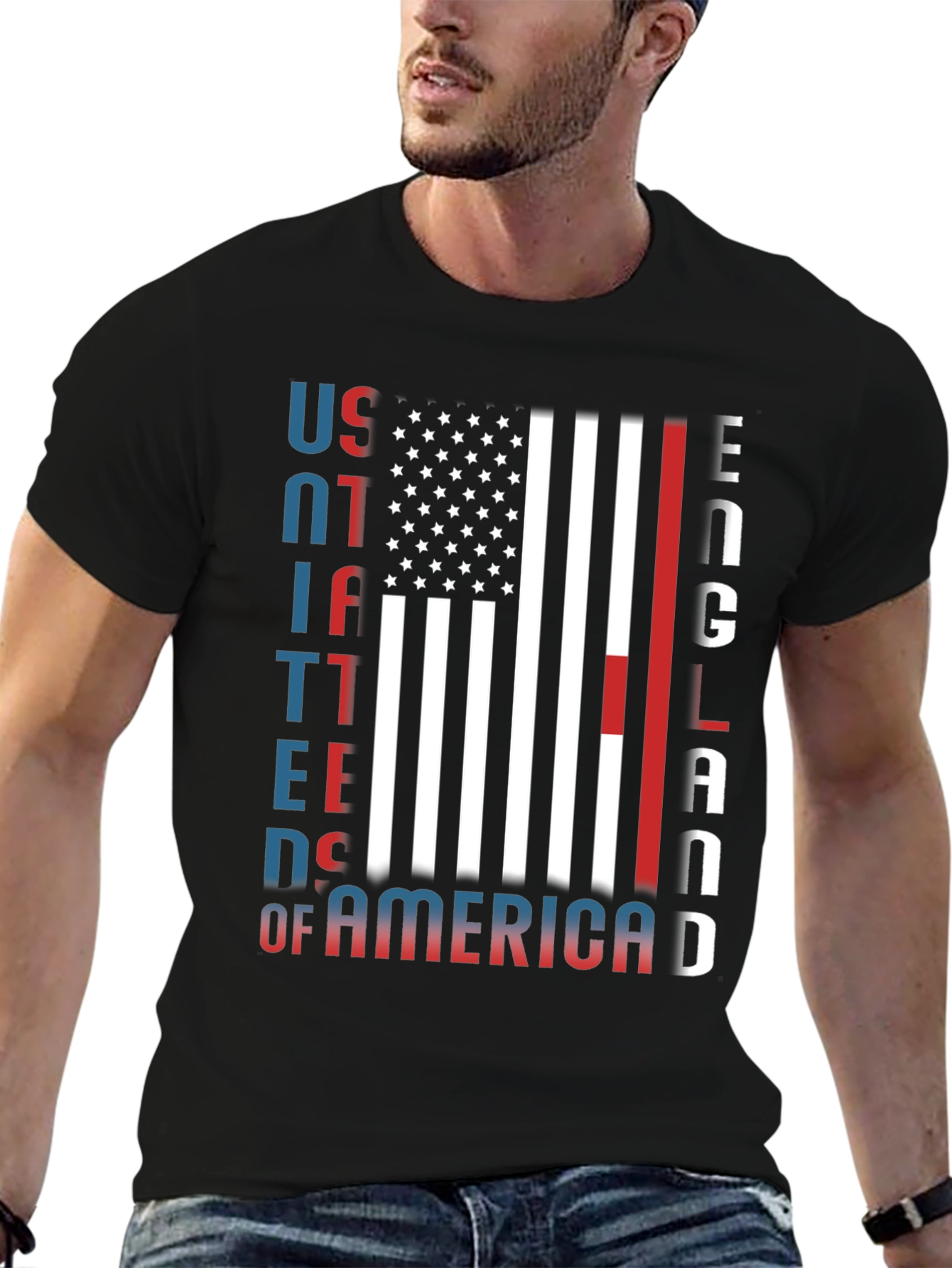 Black United States of England T-Shirt view 6