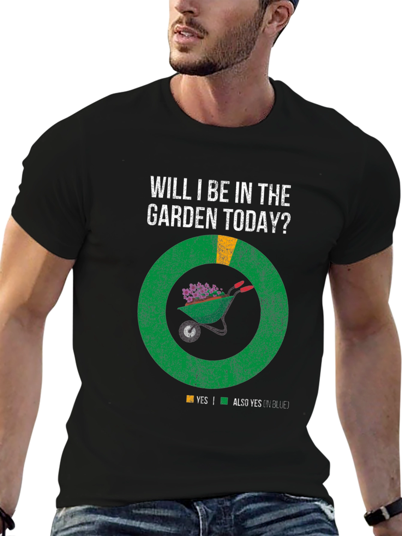 Black Gardening Humor T-Shirt: Will I Be In The Garden Today? view 6