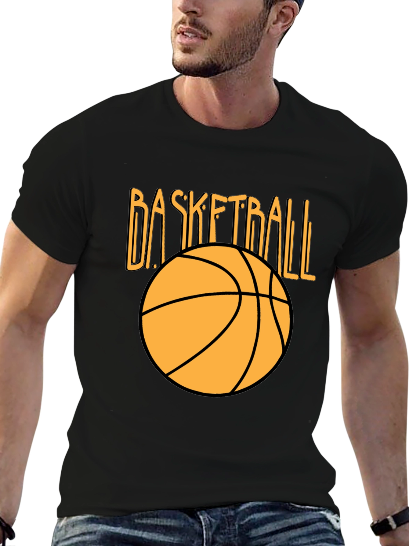 Black Basketball Graphic Black Tee view 6
