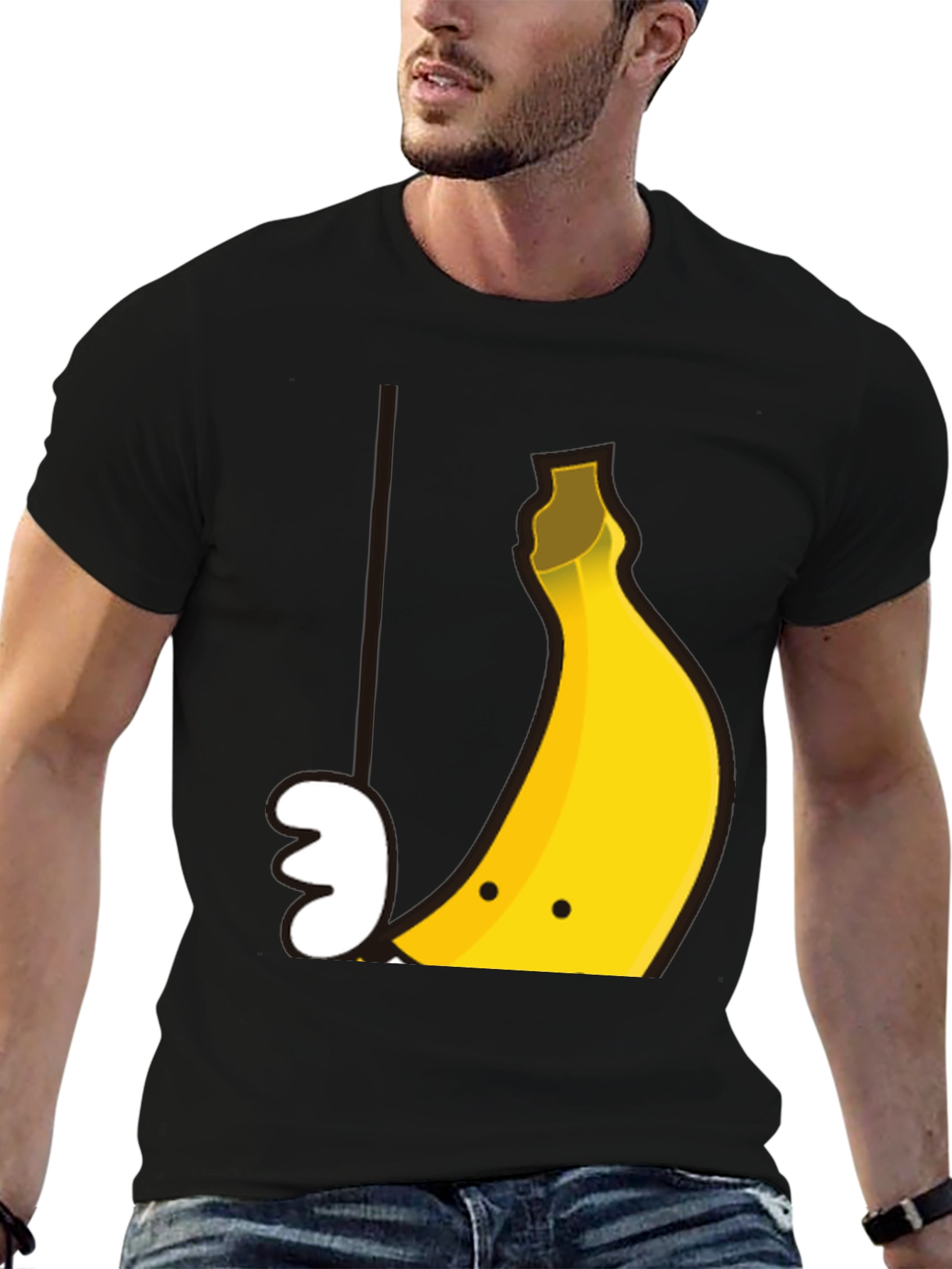 Black Banana Smile Graphic Tee - Soft Cotton Casual T-Shirt view 6