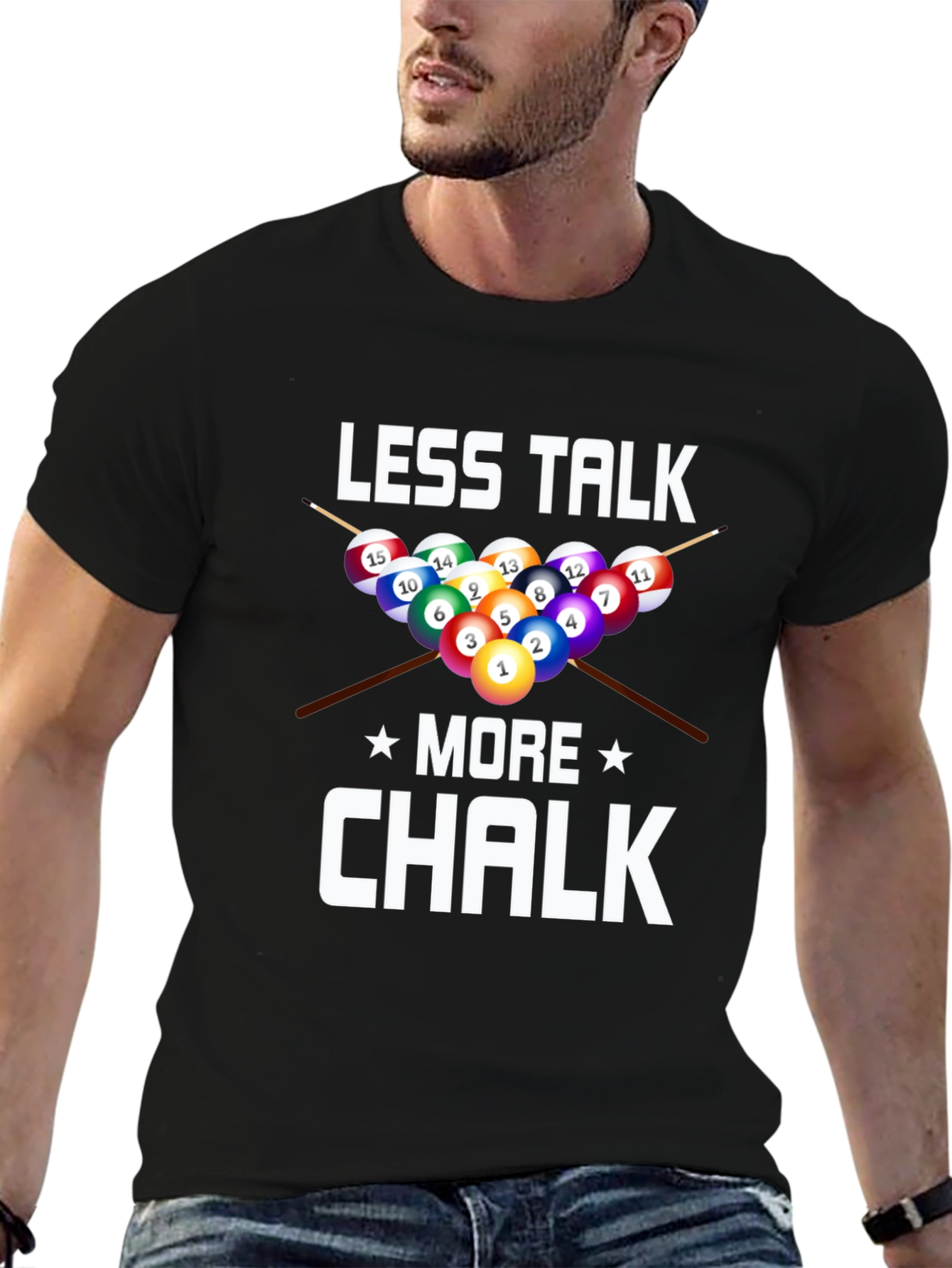Less Talk More Chalk Billiards Graphic T-Shirt - 6