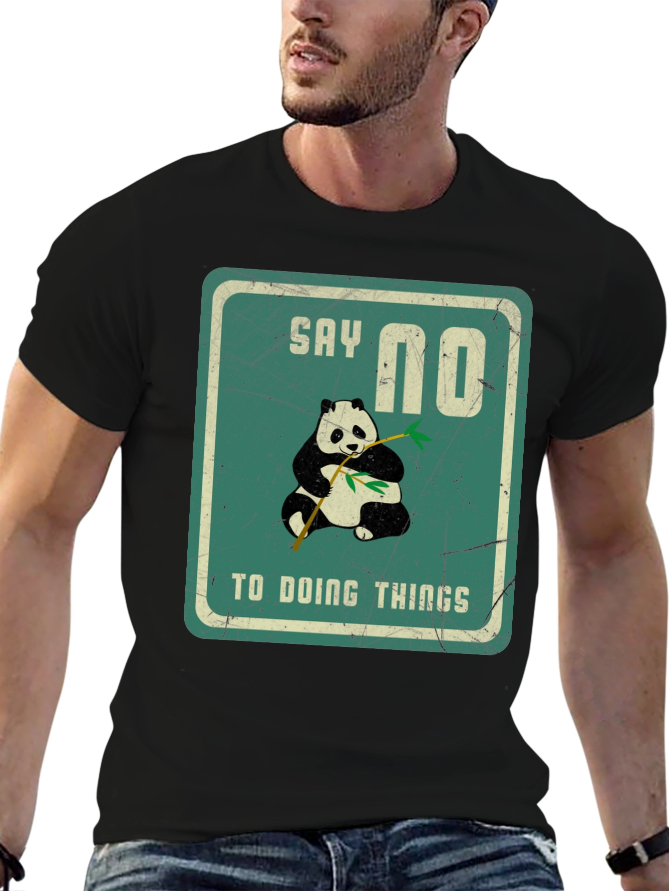 Black Say No To Doing Things T-Shirt view 6