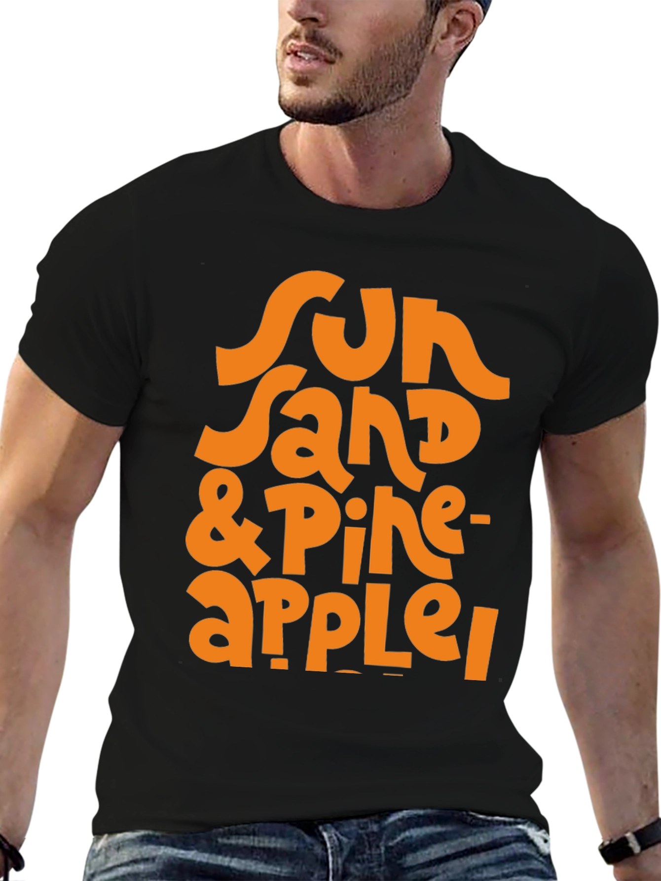 Black Sun, Sand & Pineapple Graphic T-Shirt view 6