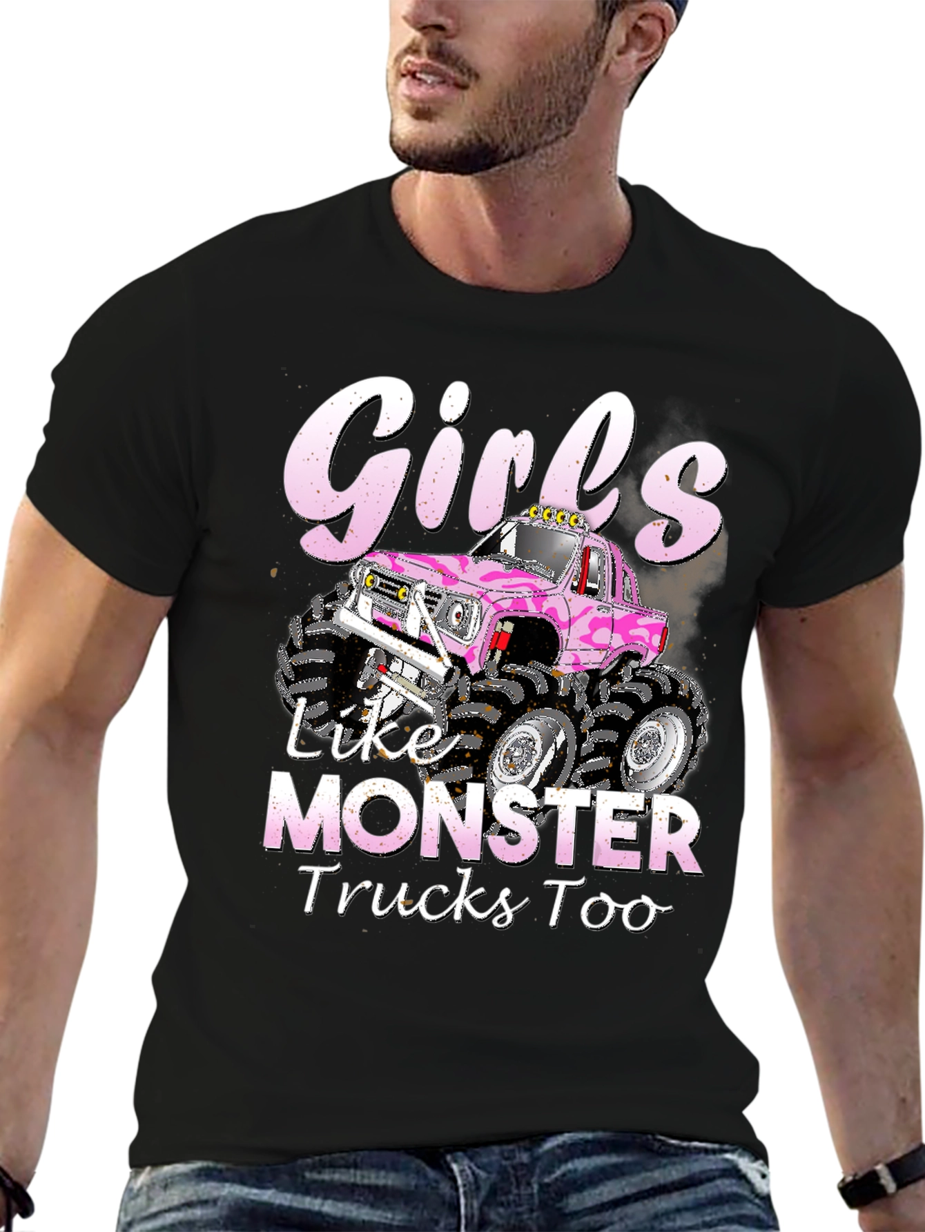Black Girls Like Monster Trucks Too T-Shirt view 6