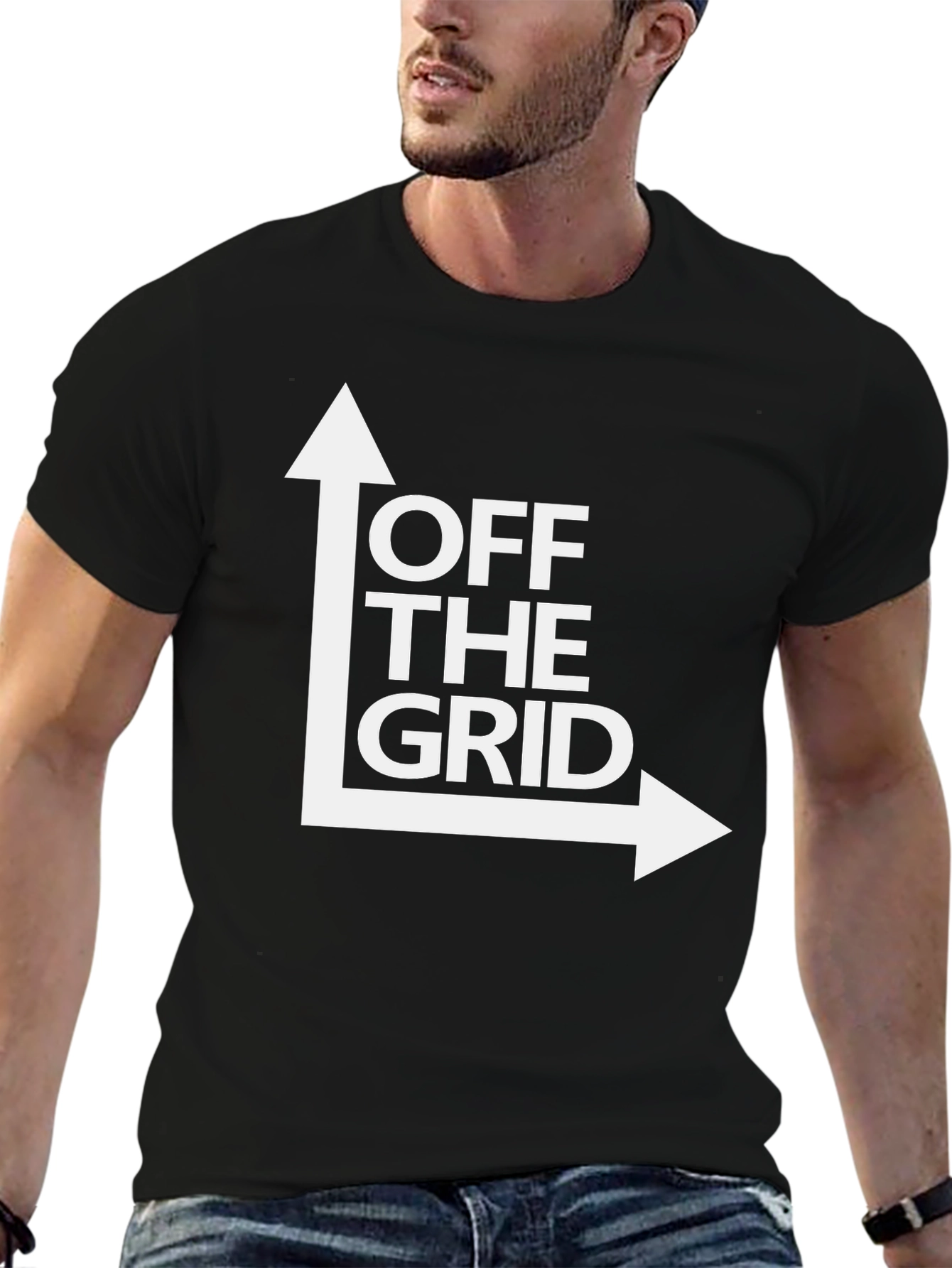 Black Off the Grid Graphic Tee - Black Cotton Shirt view 6