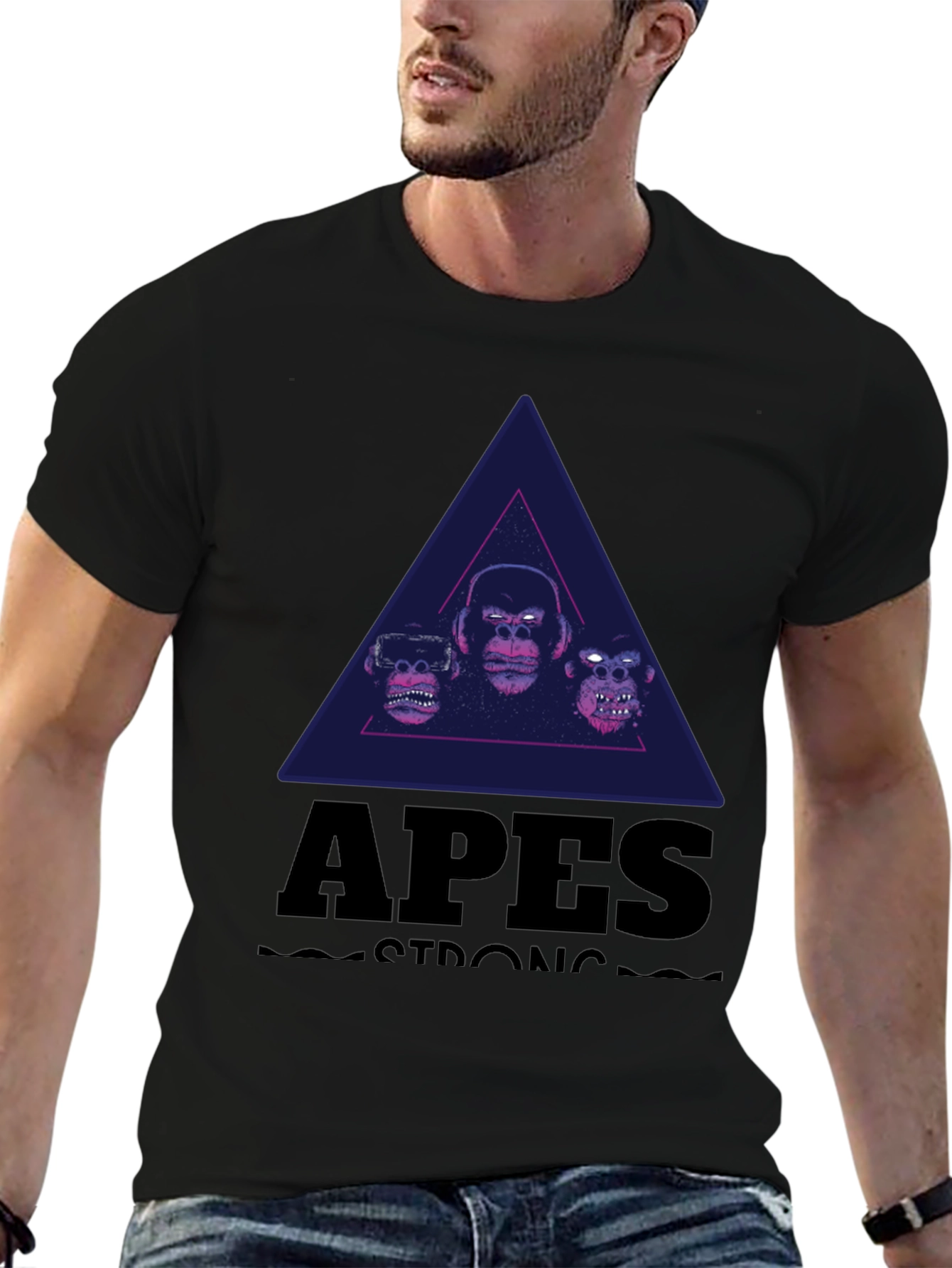 Black Apes Strong Graphic Tee - Black view 6