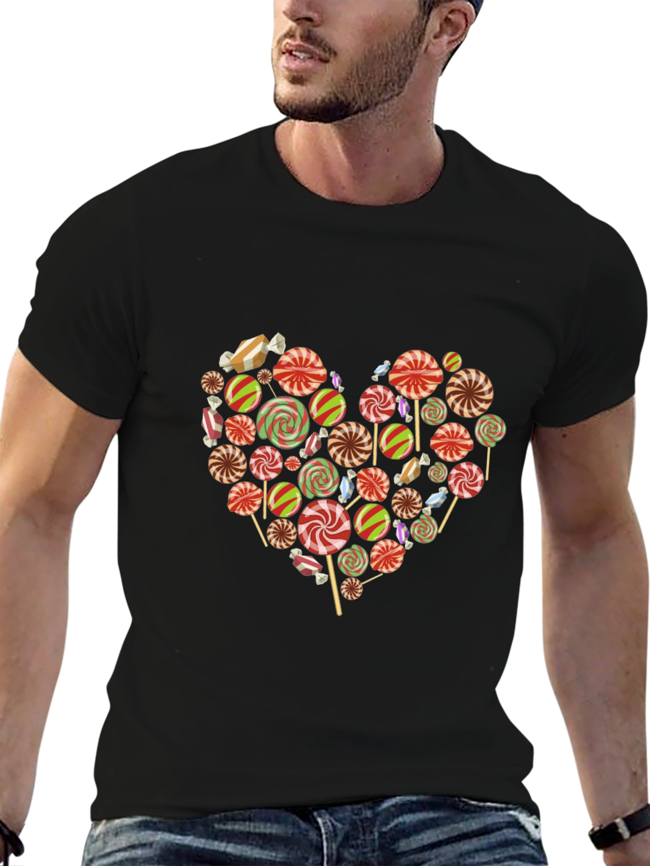 Black Candy Heart Graphic Tee - Sweet Love view 6