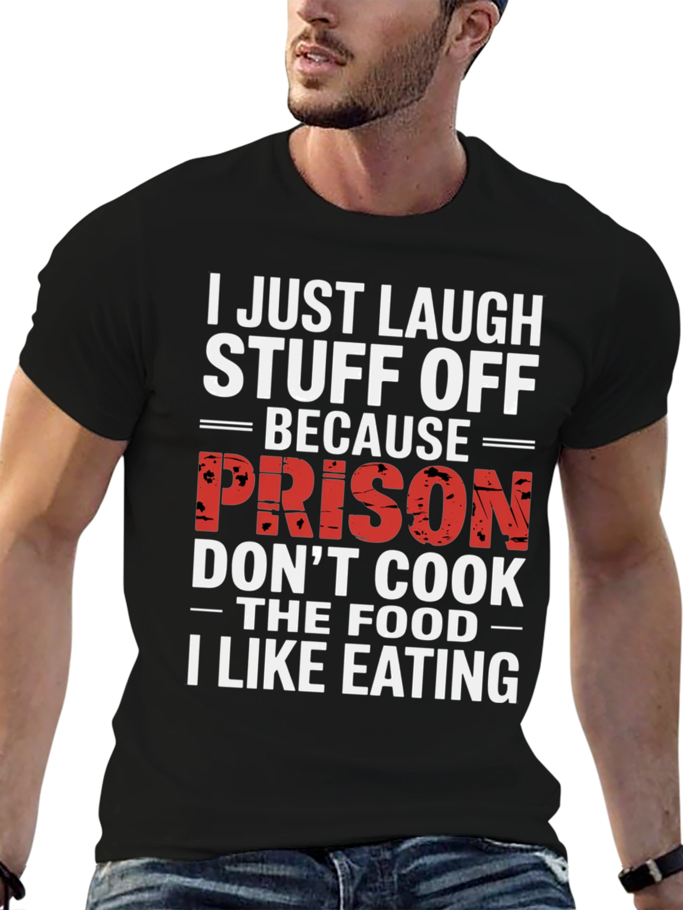 Black Laugh Stuff Off Prison Cook Graphic Tee view 6