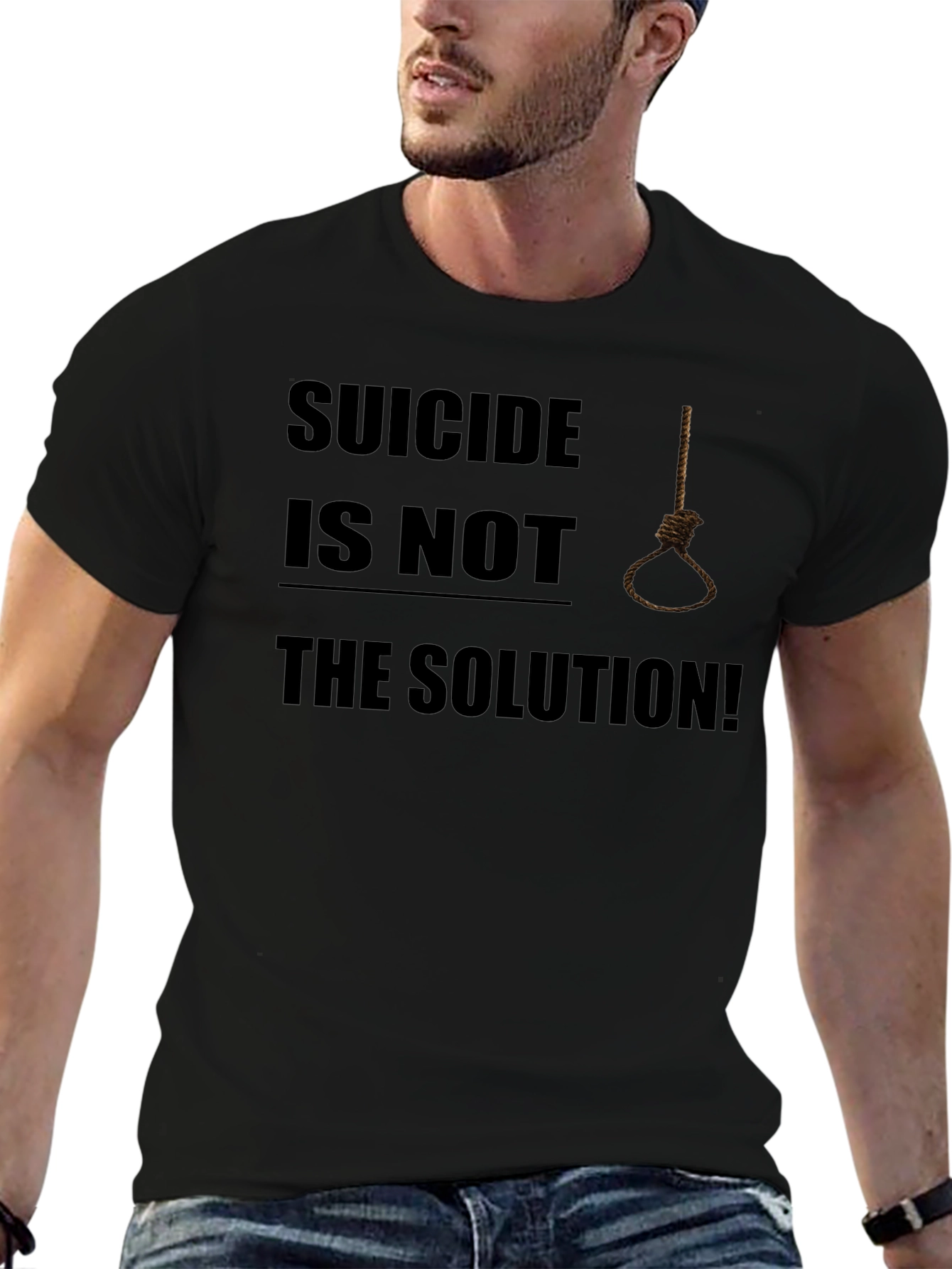 Black Suicide Is Not The Solution T-Shirt view 6