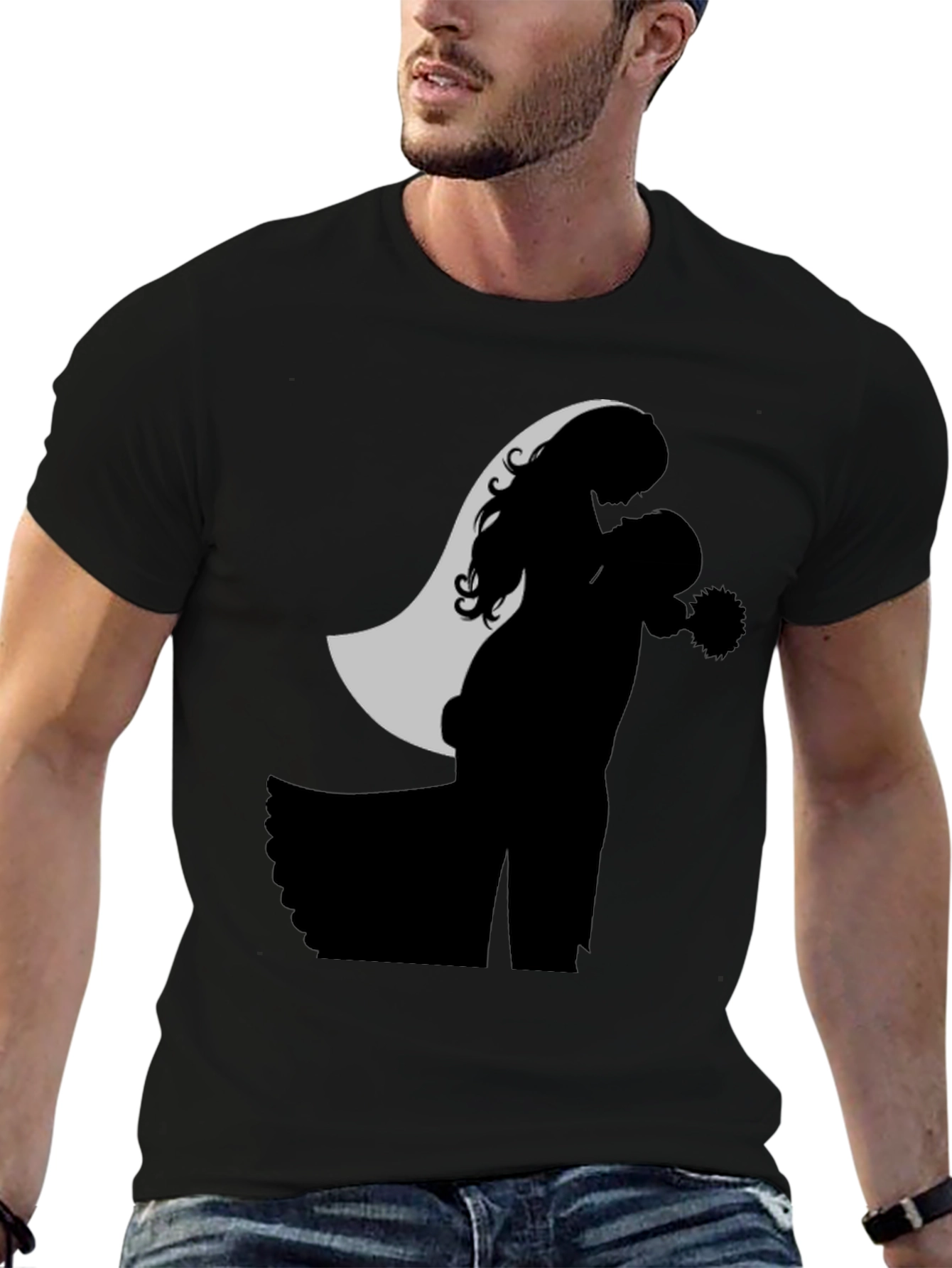Black Bridal Silhouette Graphic Tee view 6