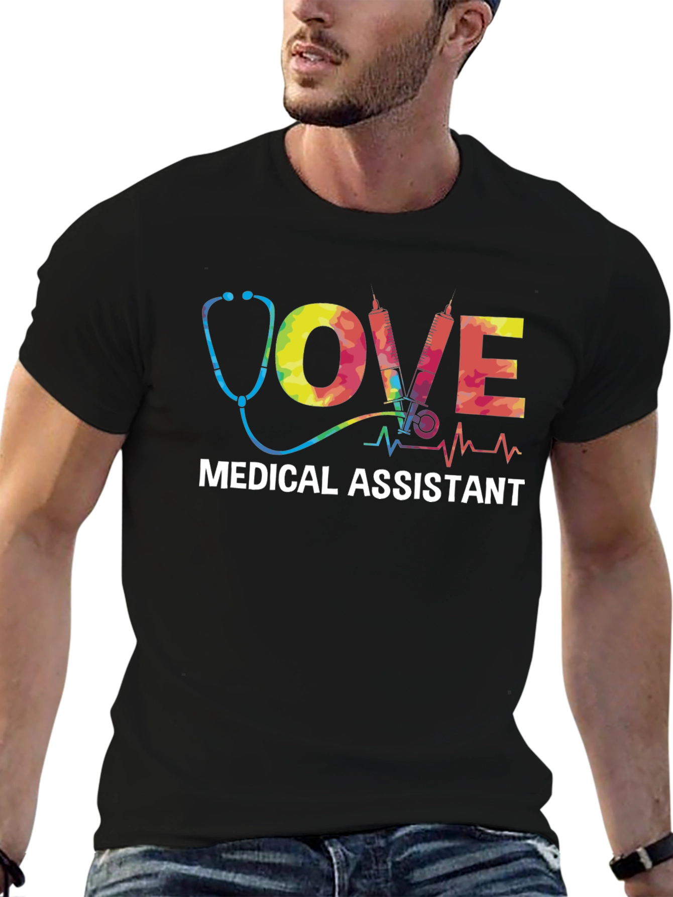 Black Medical Assistant Love T-Shirt view 6