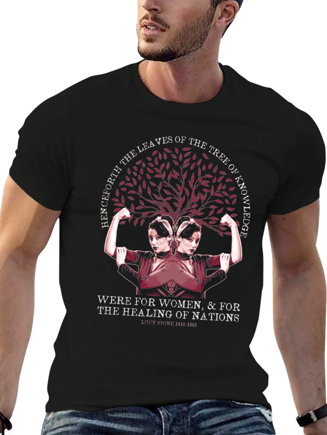 Black Feminist Tree of Knowledge Graphic T-Shirt view 6