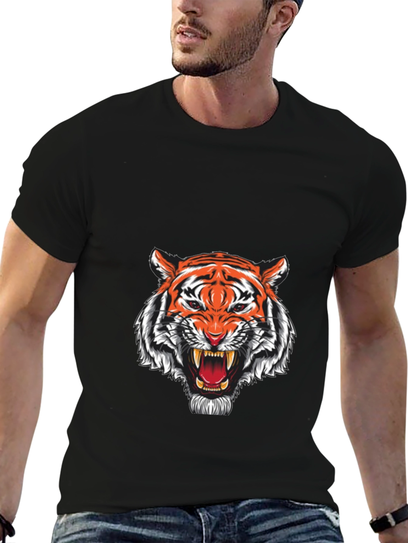 Black Black Tiger Graphic T-Shirt - Fierce Style view 6