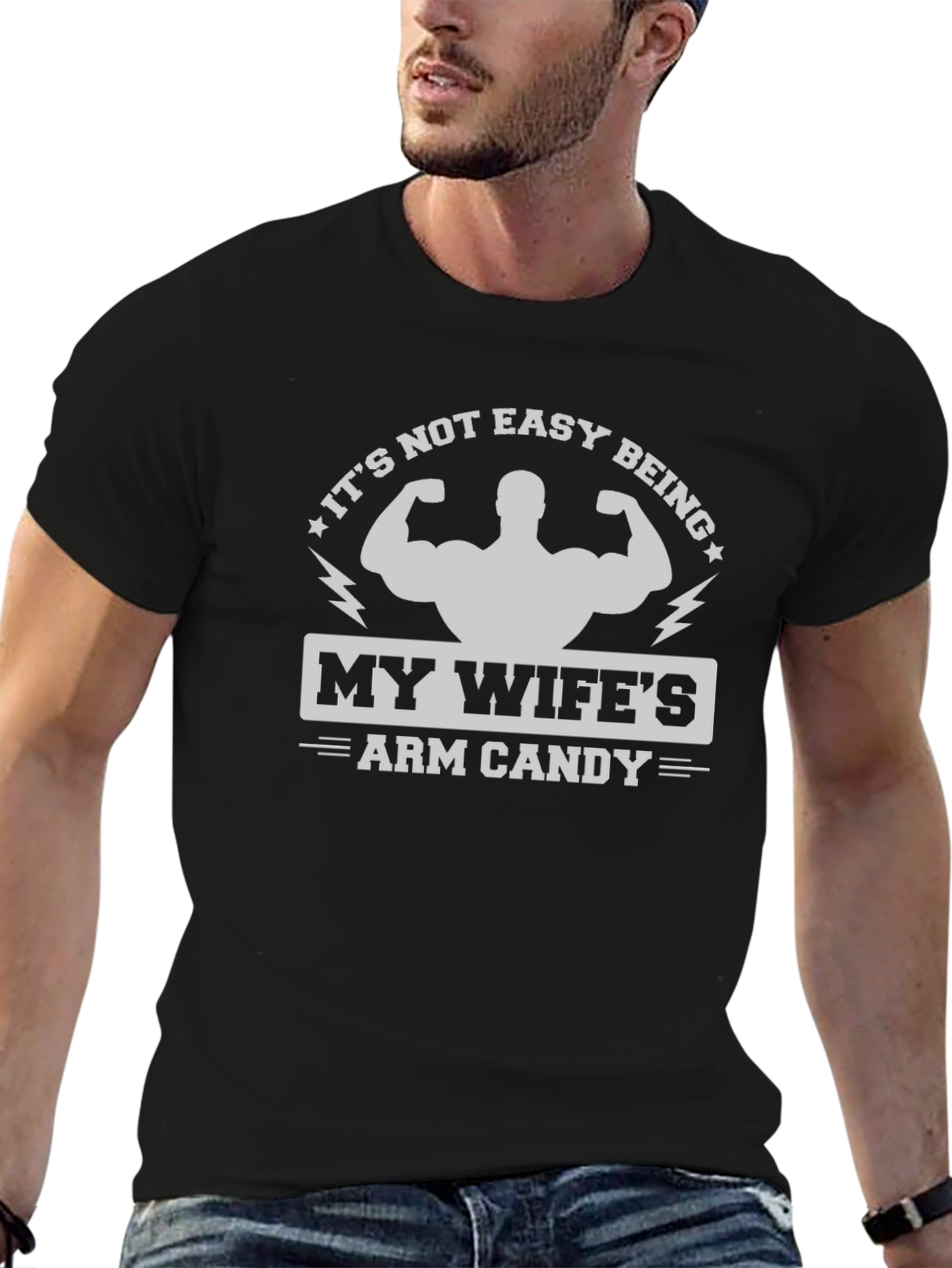Black My Wife's Arm Candy Graphic Tee view 6