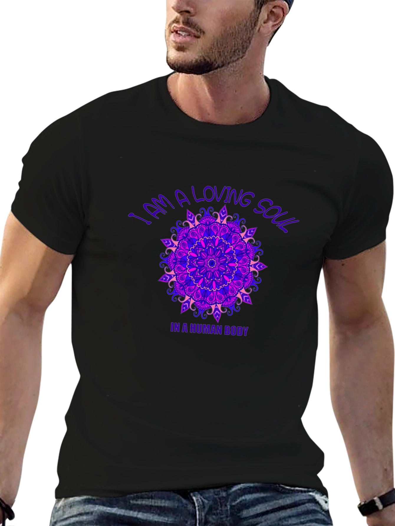 Black Loving Soul Mandala Graphic T-Shirt view 6
