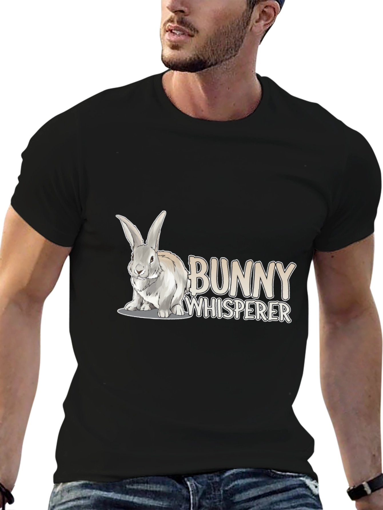 Black Bunny Whisperer Graphic T-Shirt view 6