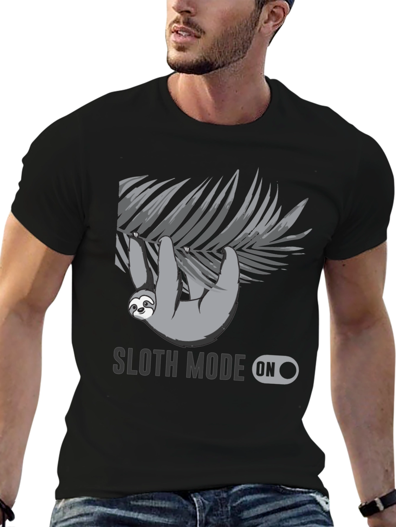 Black Sloth Mode On - Graphic T-Shirt view 6