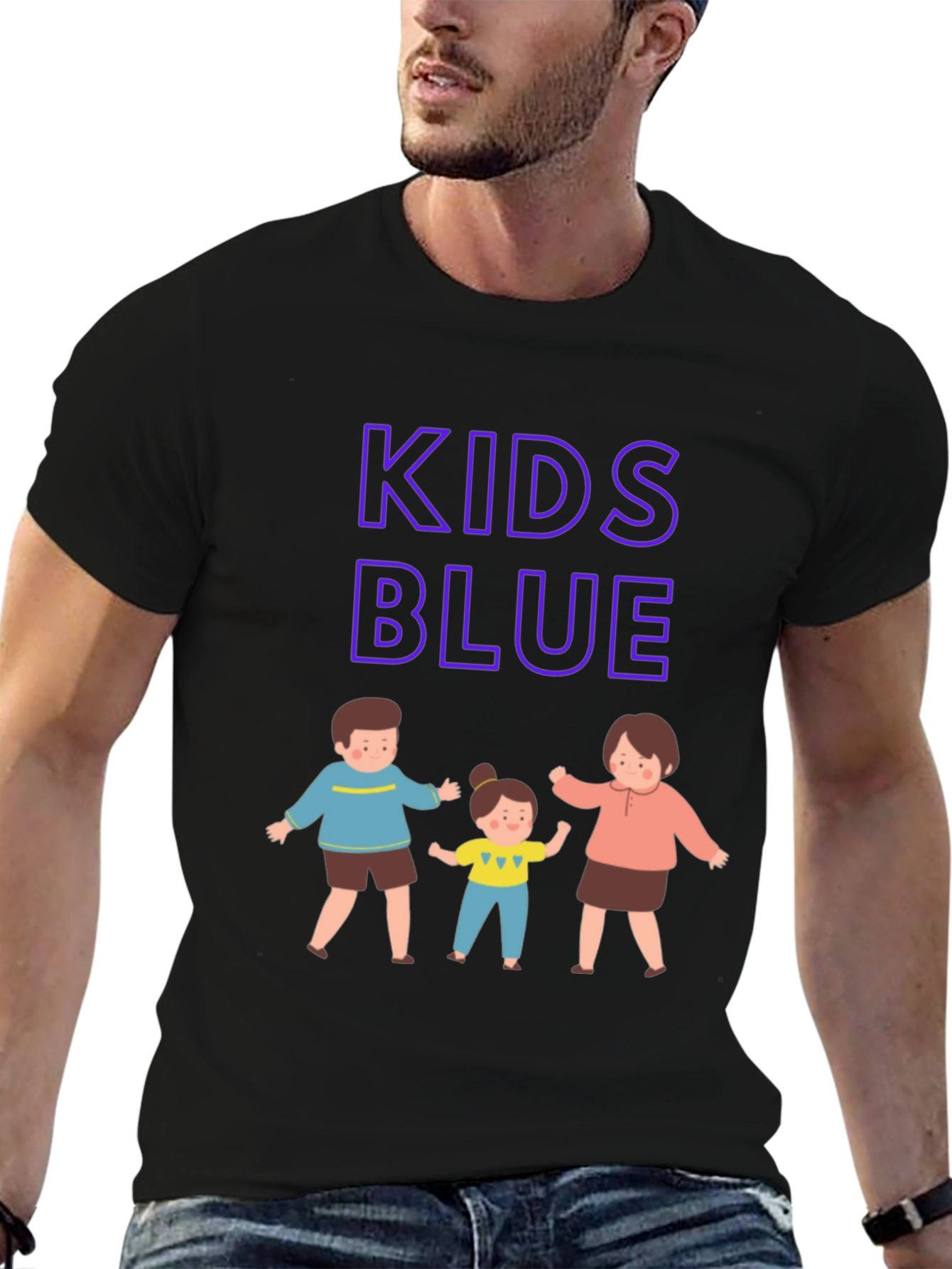 Black Kids Blue Graphic Tee view 6