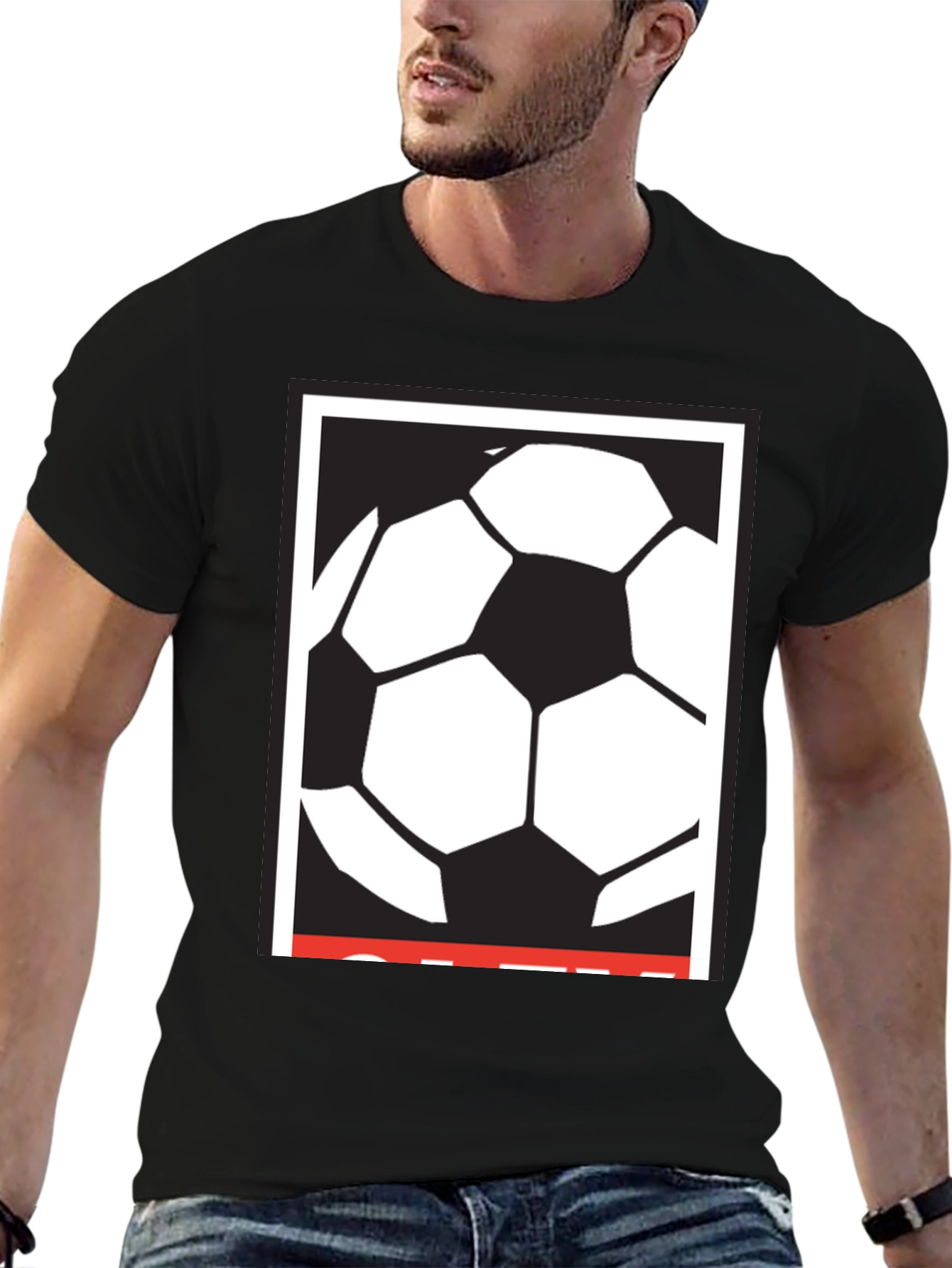 Black Soccer Ball Graphic Tee - Classic Black T-Shirt view 6