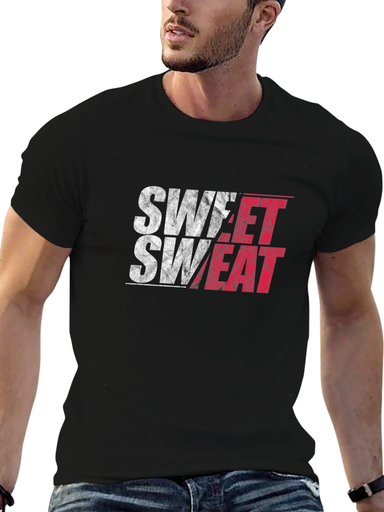 Black Sweet Sweat Black Graphic Tee view 6