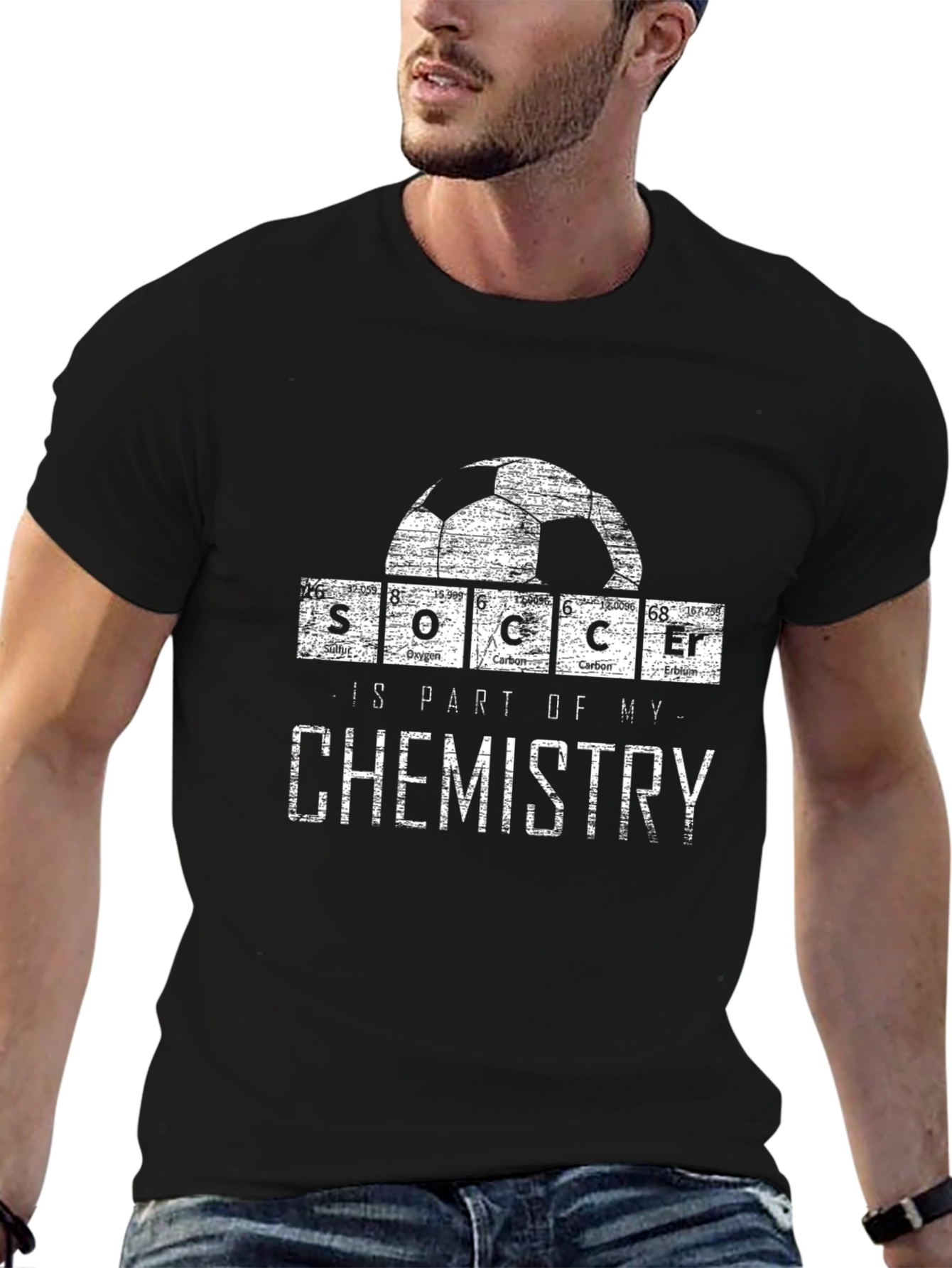Black Soccer Chemistry T-Shirt view 6